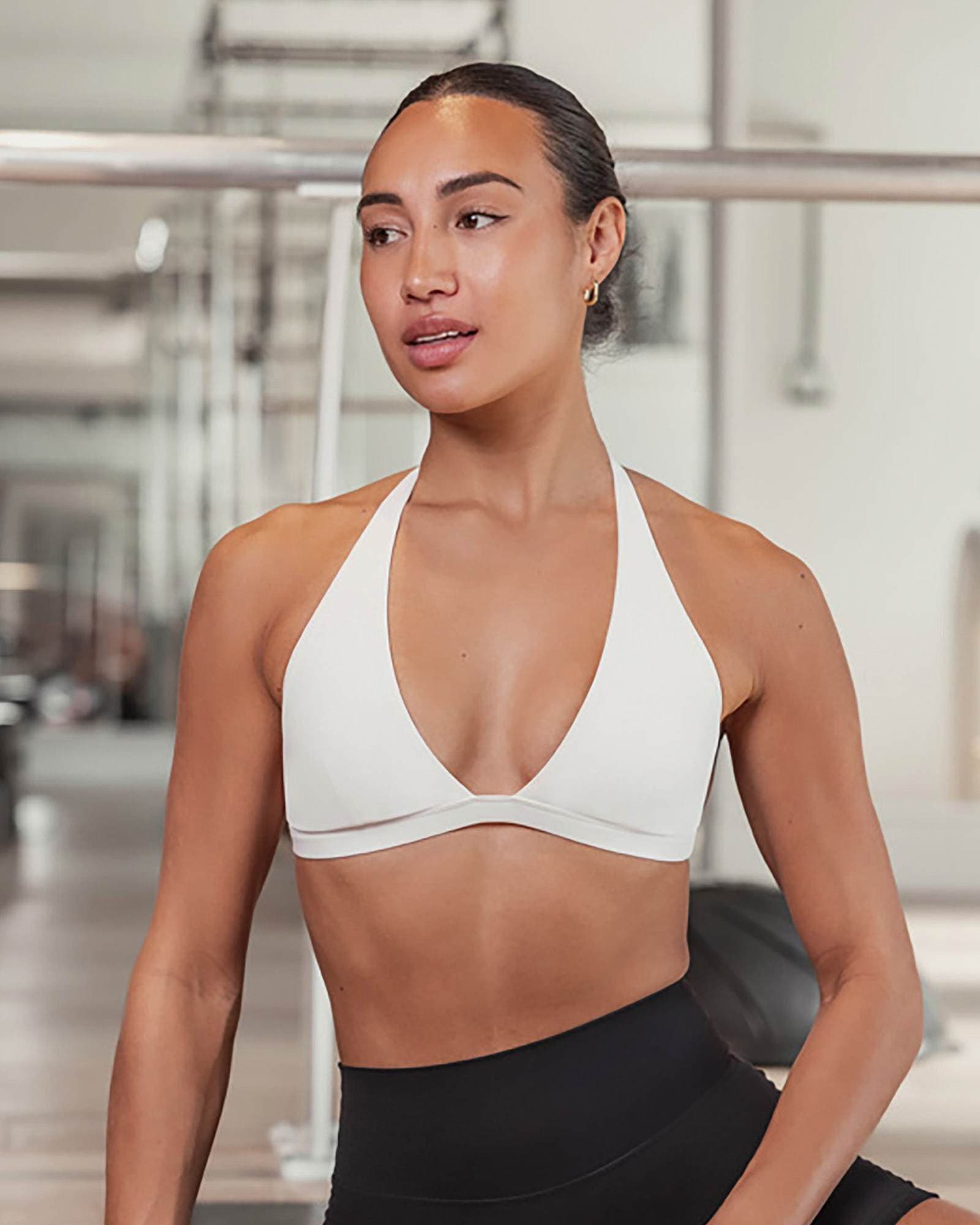 Aura Halter Bralette - White