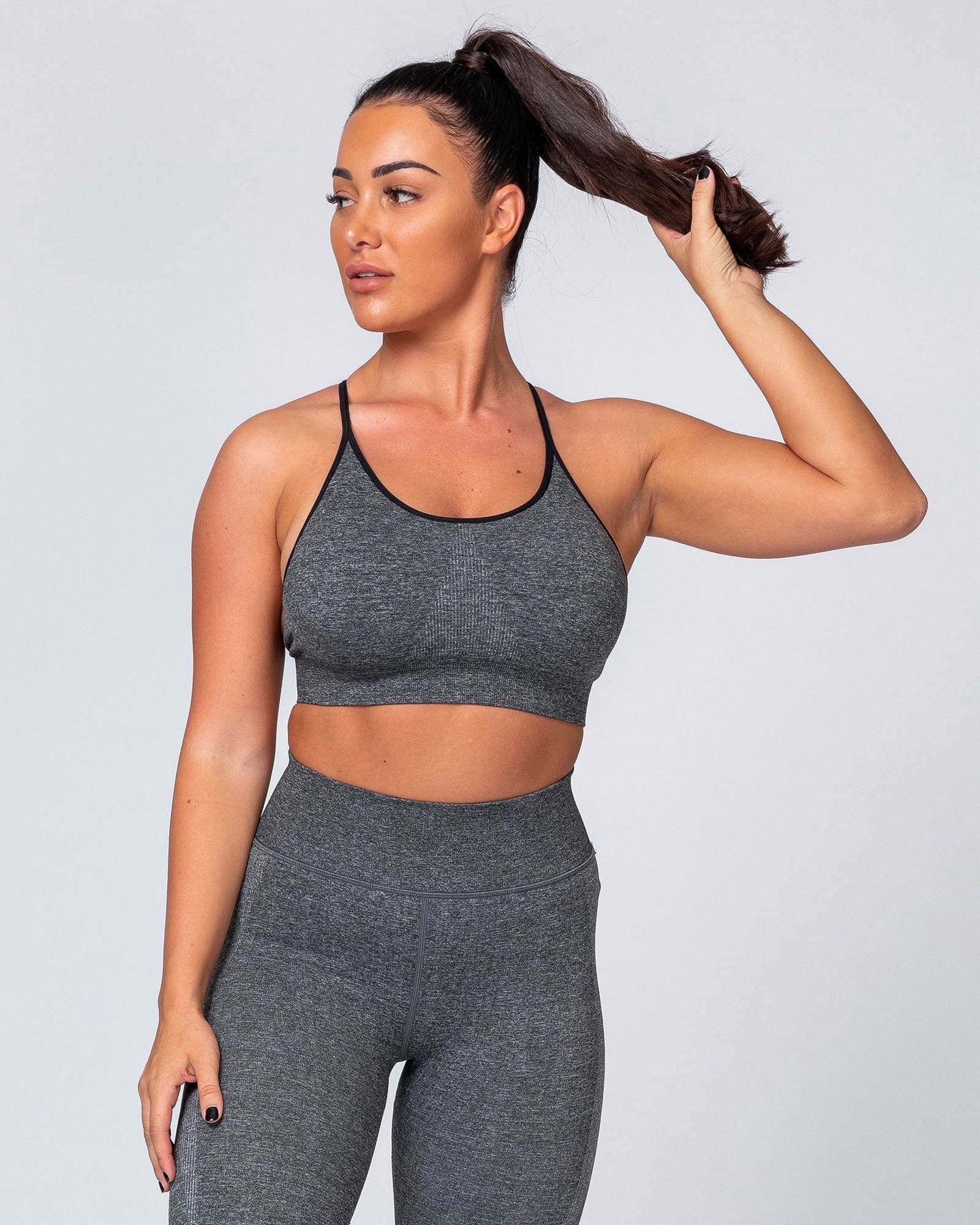 All Day Strap Seamless Bra - Charcoal Marl