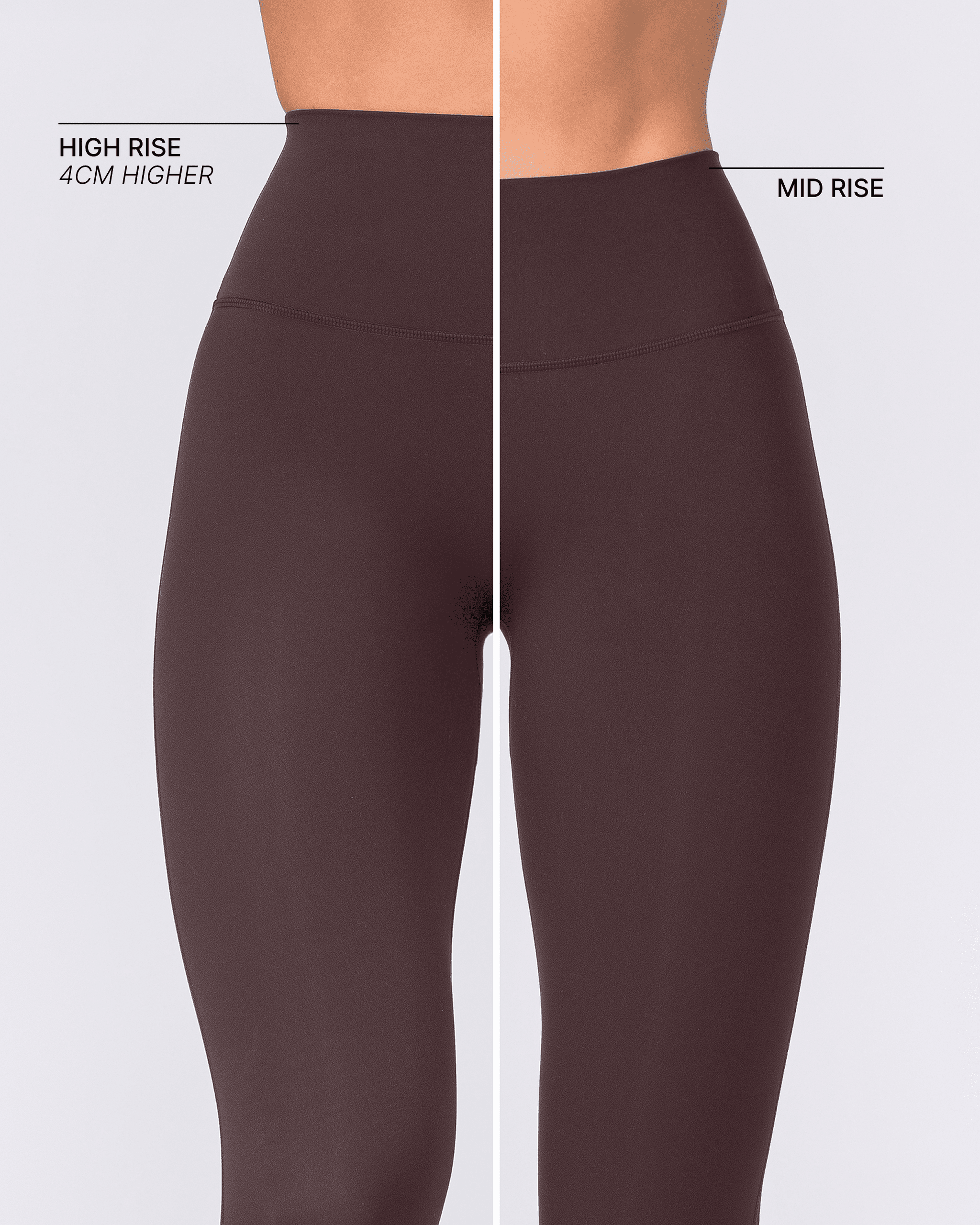 Aura Peachy High Invisible Scrunch Ankle Leggings - Cocoa