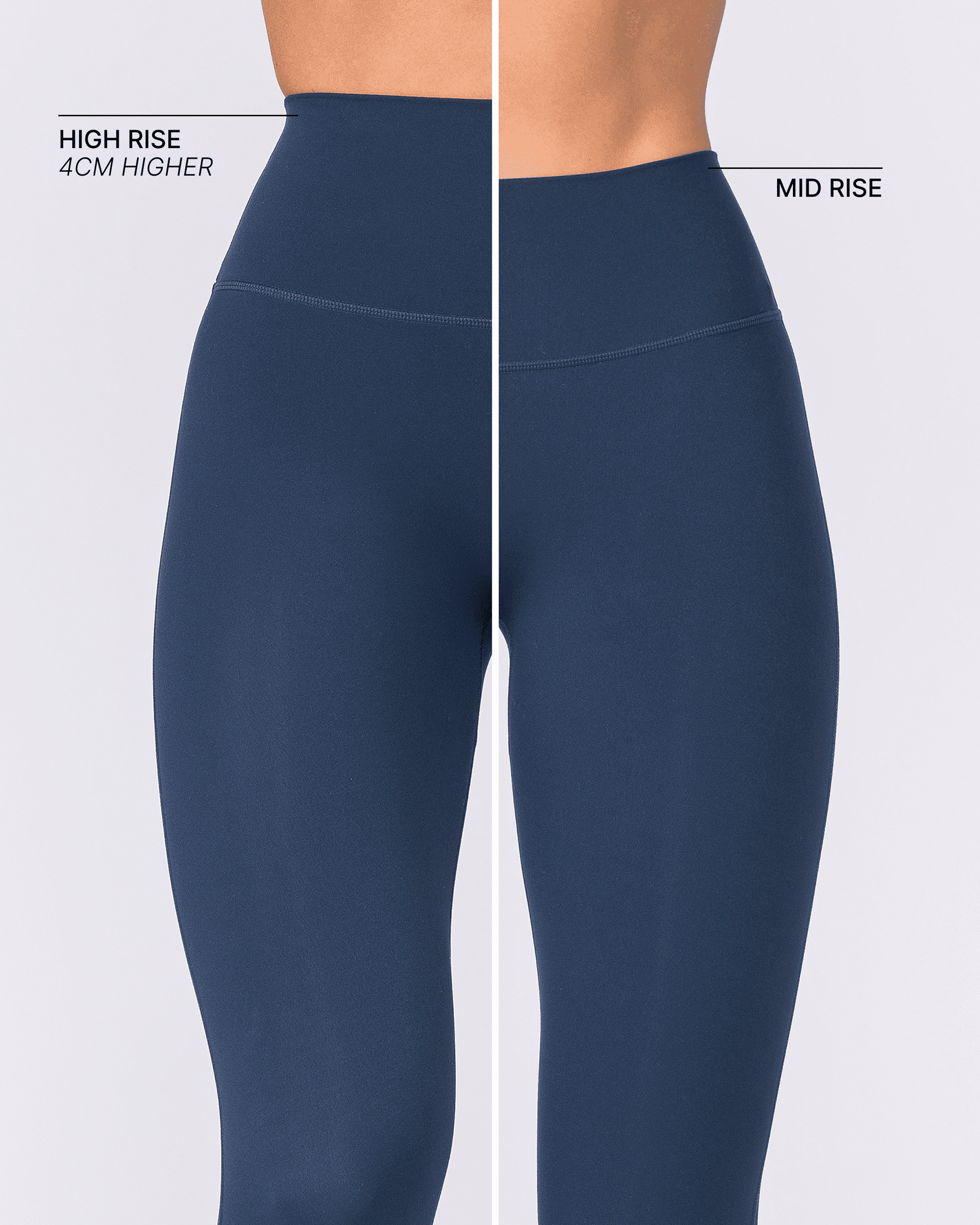 Aura Peachy High Invisible Scrunch Ankle Leggings - Navy