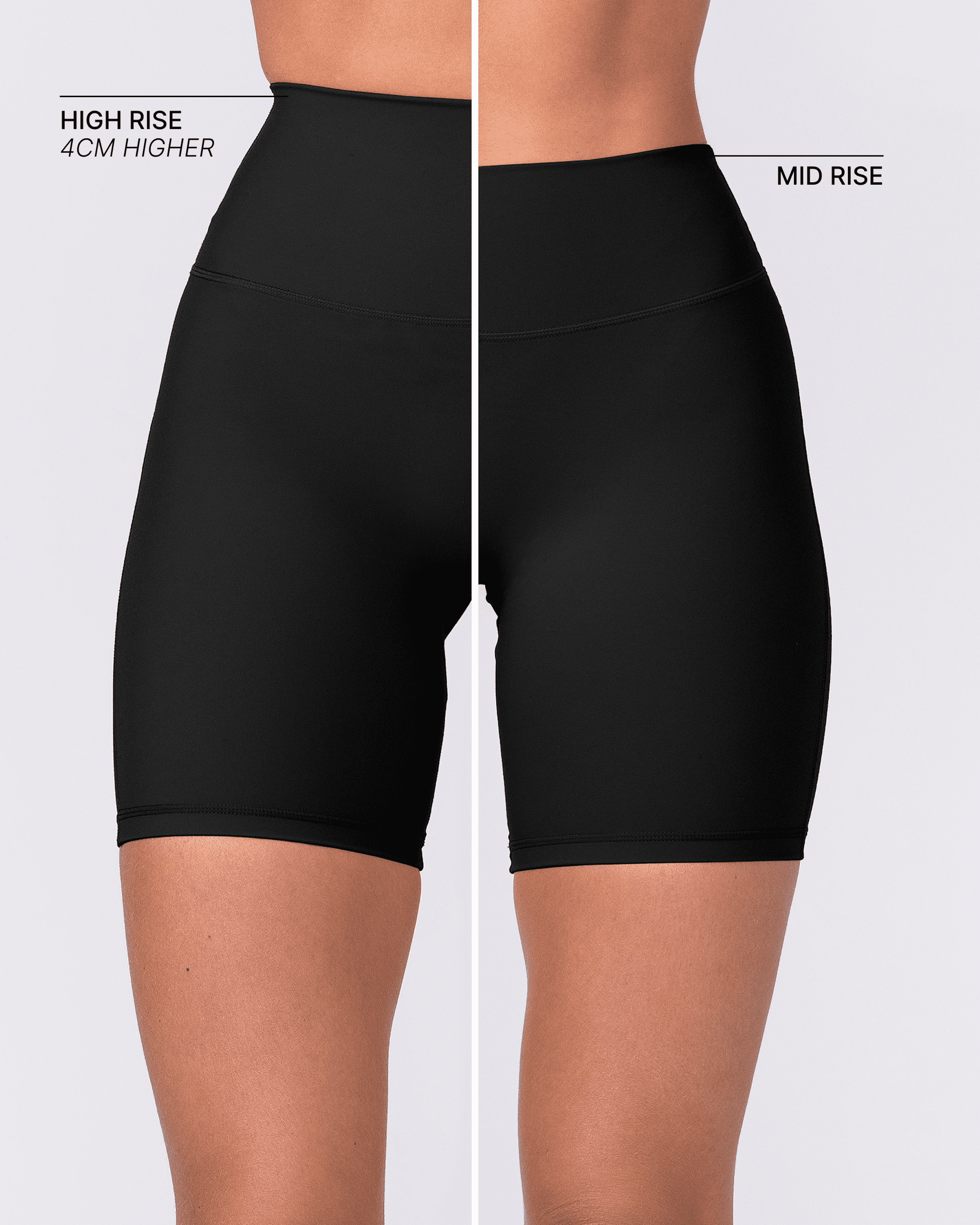 Aura Peachy High Invisible Scrunch Bike Shorts - Black