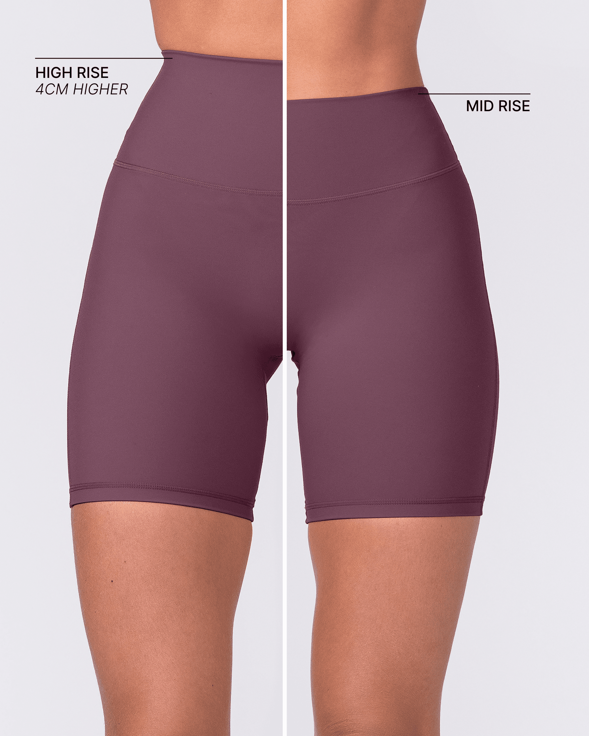 Aura Peachy High Invisible Scrunch Bike Shorts - Dark Cherry