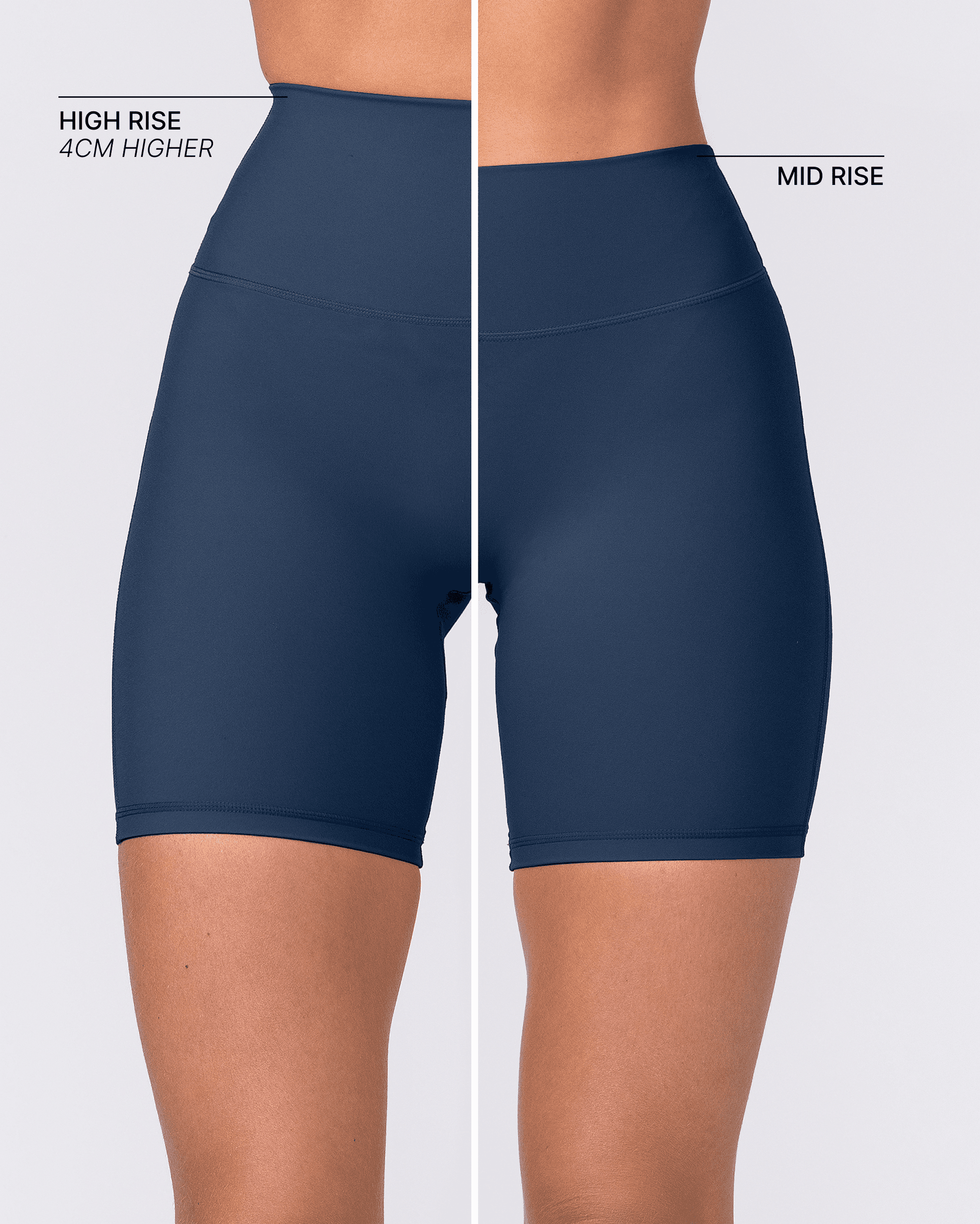 Aura Peachy High Invisible Scrunch Bike Shorts - Navy