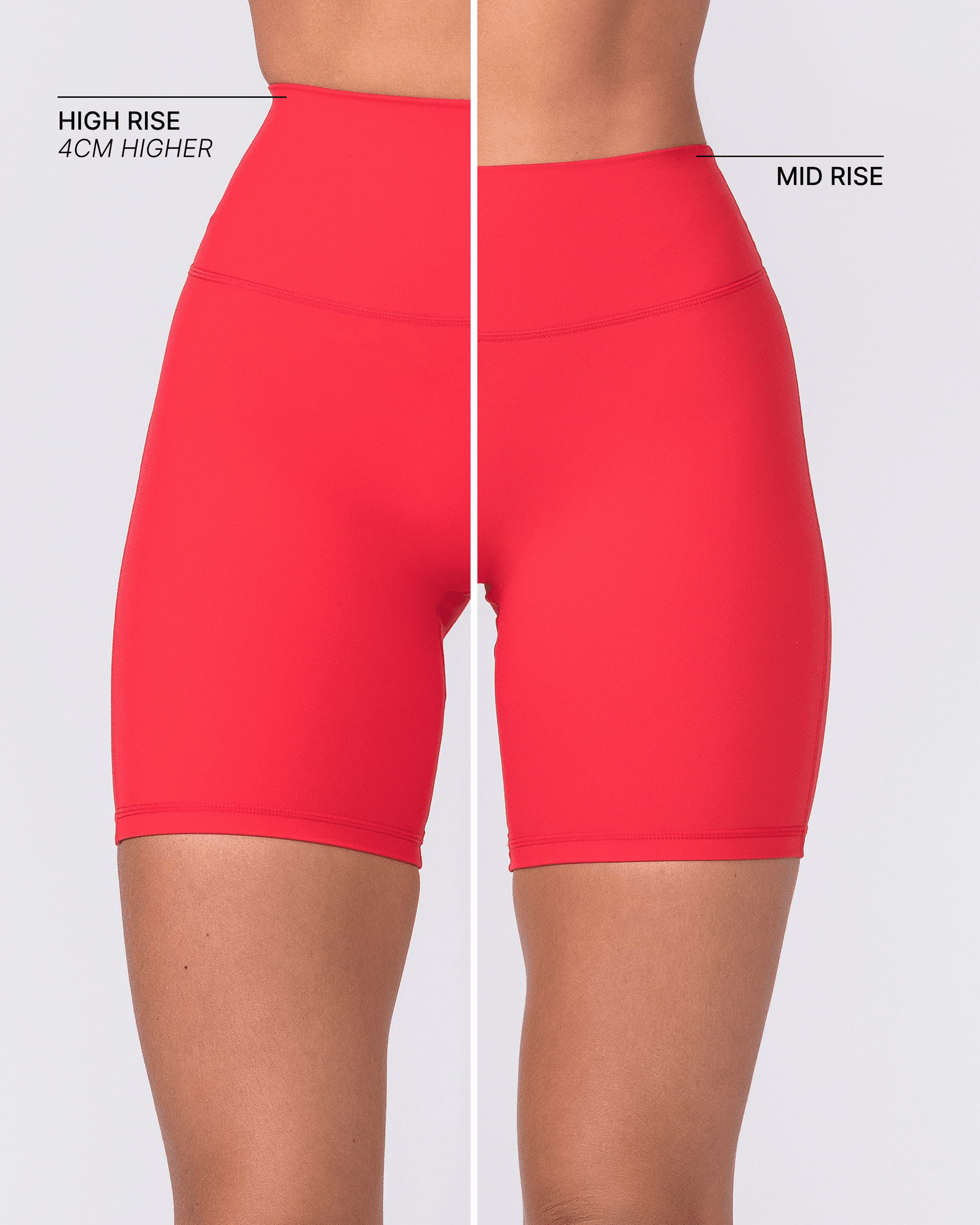 Aura Peachy High Invisible Scrunch Bike Shorts - Salsa