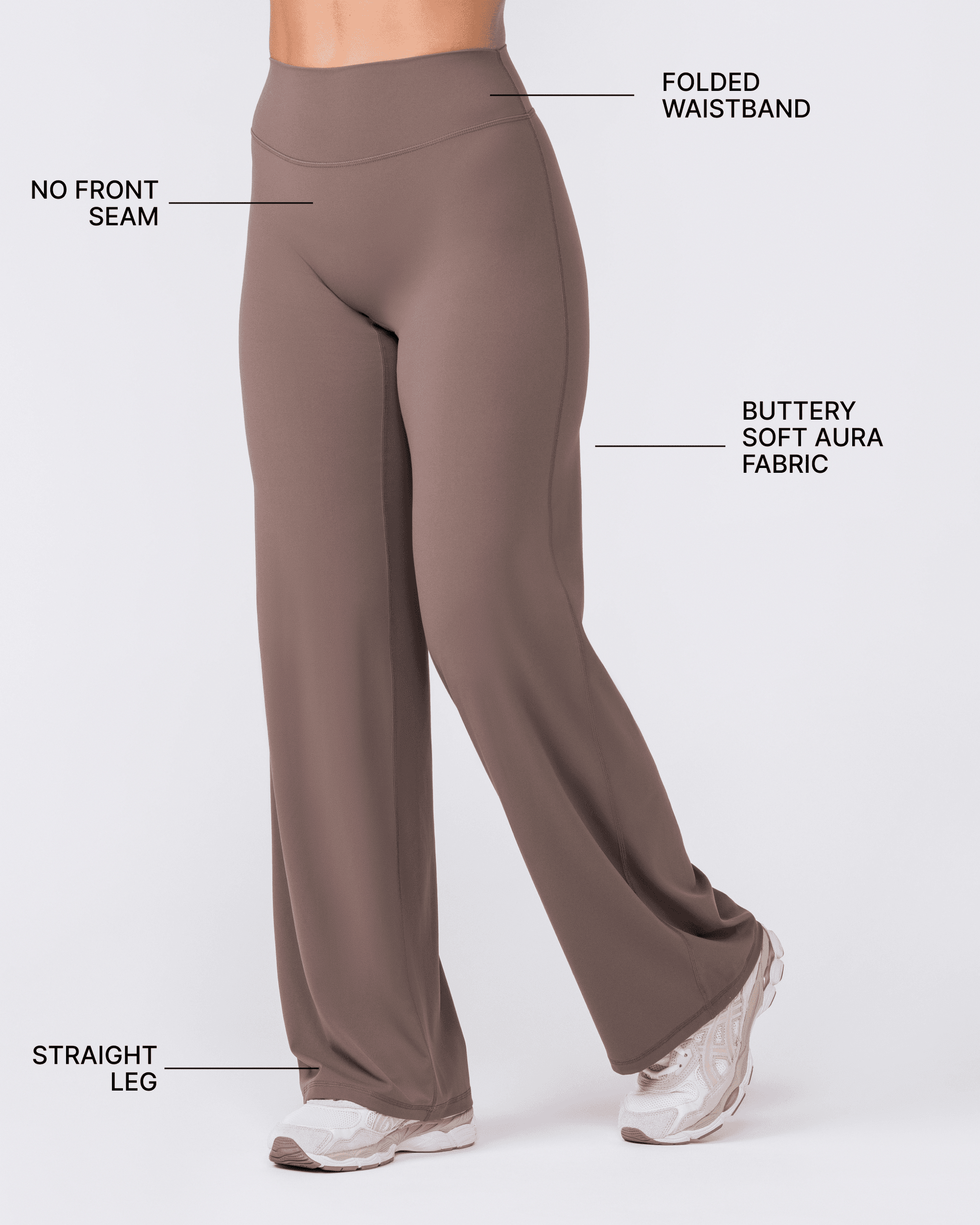 Aura Straight Leg Leggings Tall - Taupe