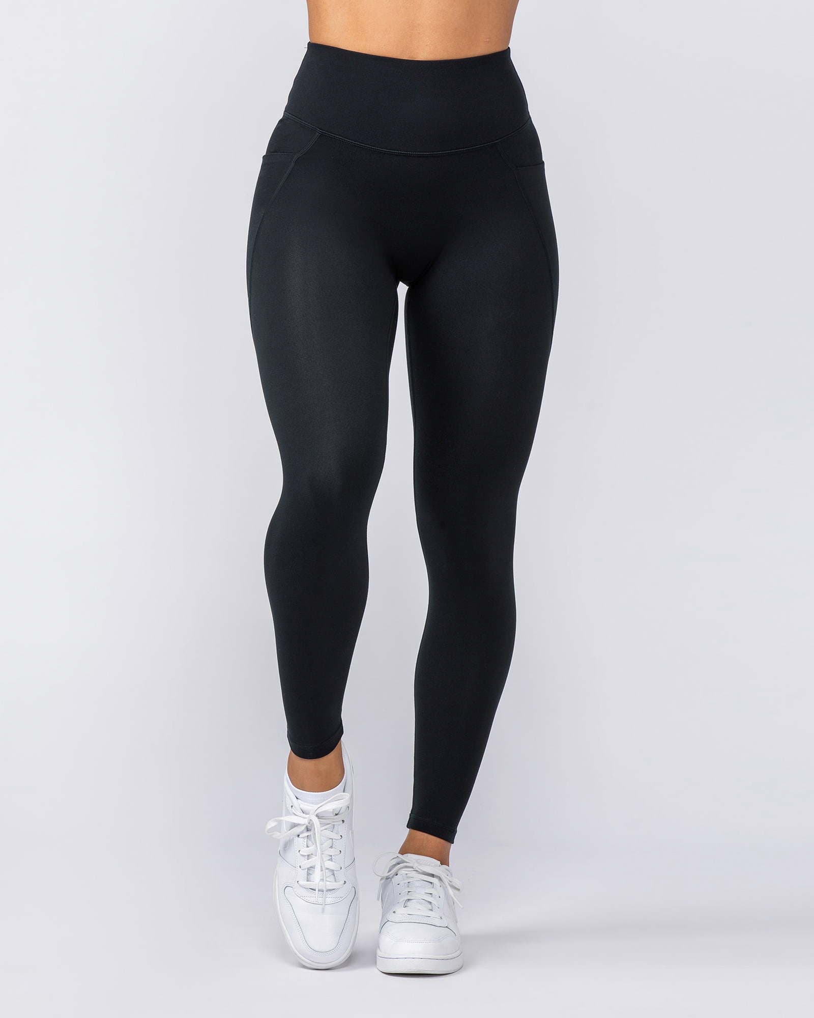 Booty Shaper Pocket Ankle Length Leggings - Black