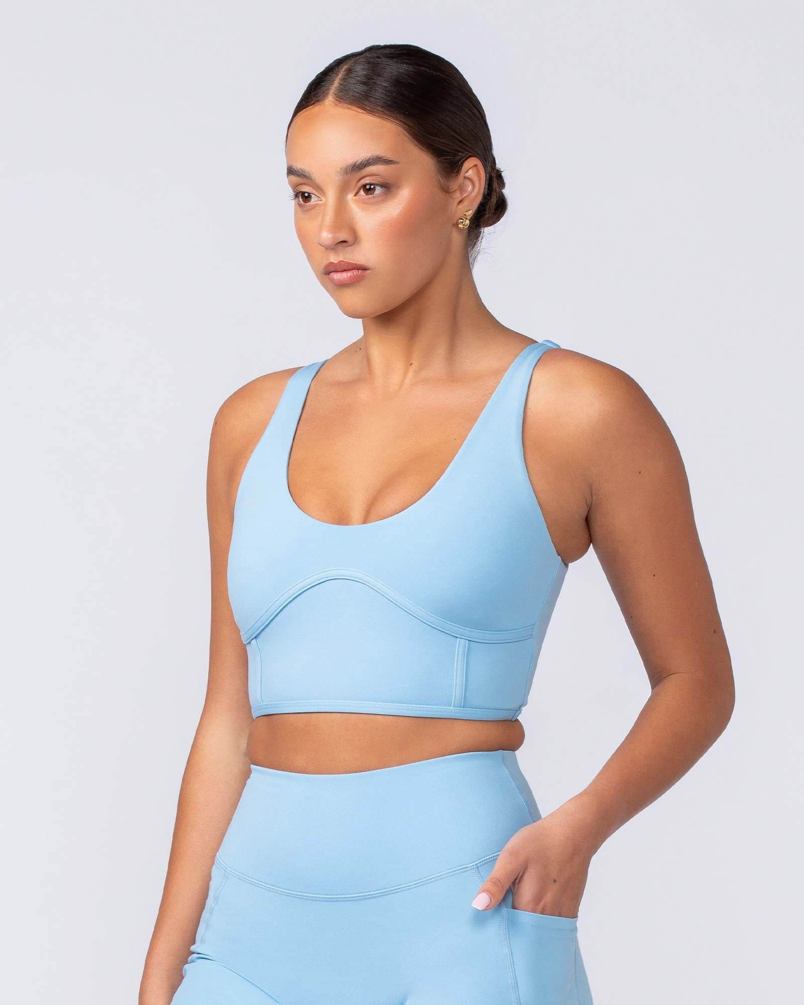 Limitless Longline Bra - Pacific Blue