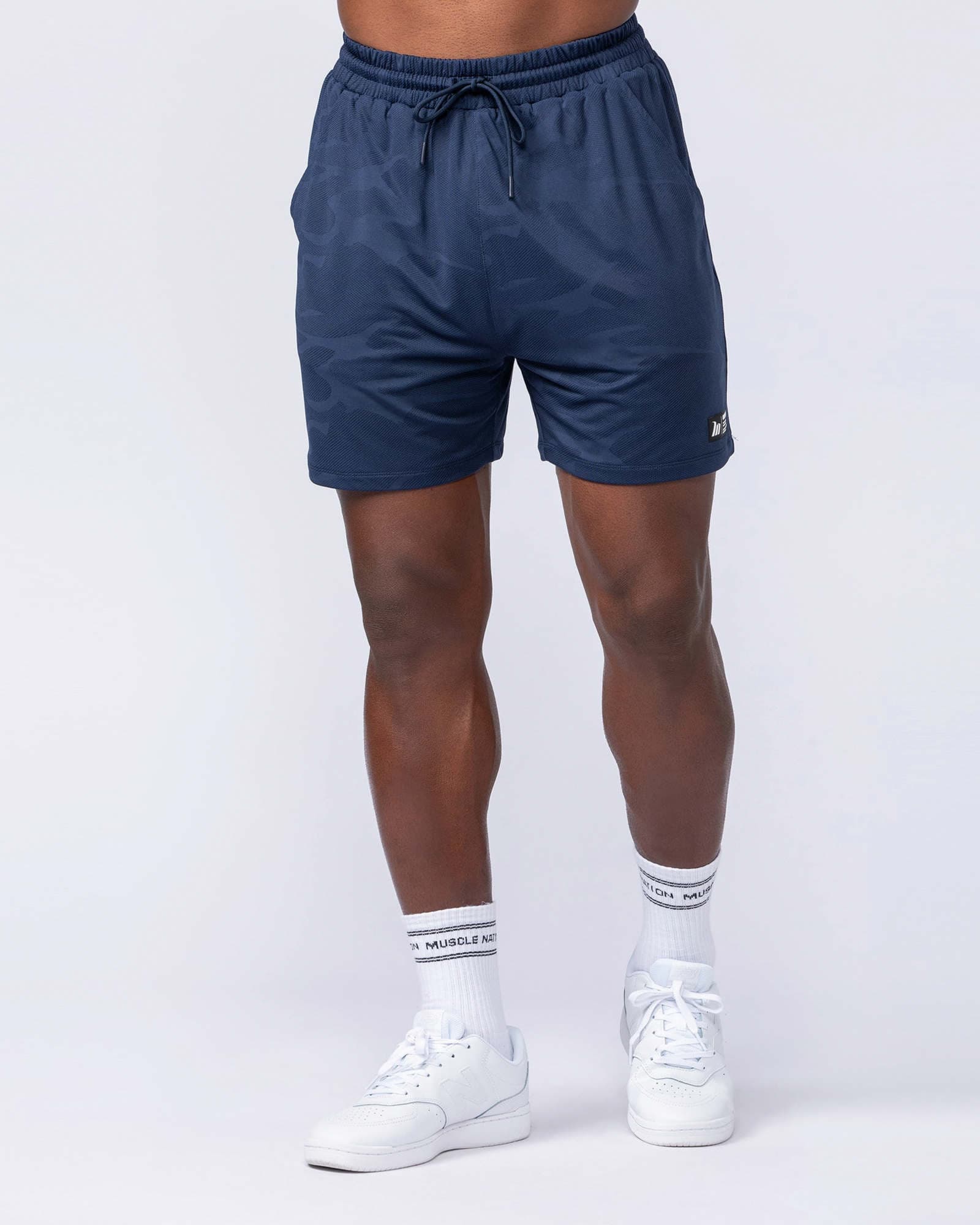 Tech Camo Lay Up 5" Shorts - Navy Camo