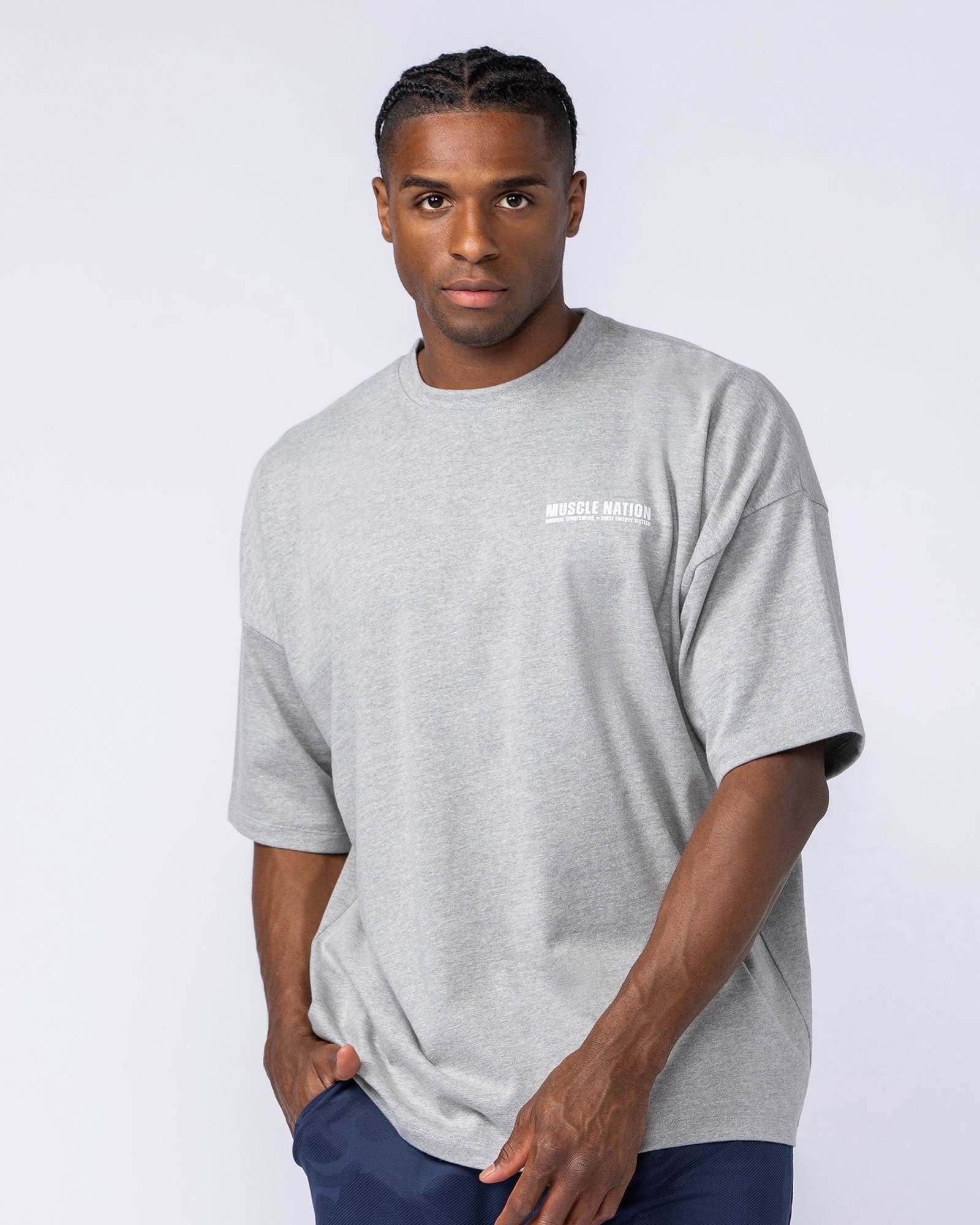 Original Oversized Boxy Tee - Grey Marl