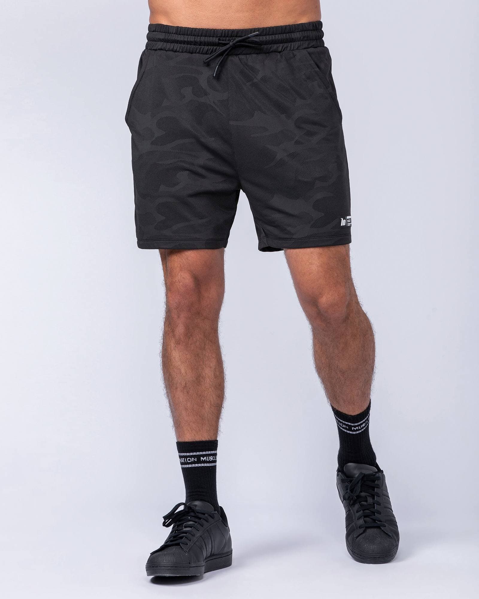 Tech Camo Lay Up 5" Shorts - Black Camo