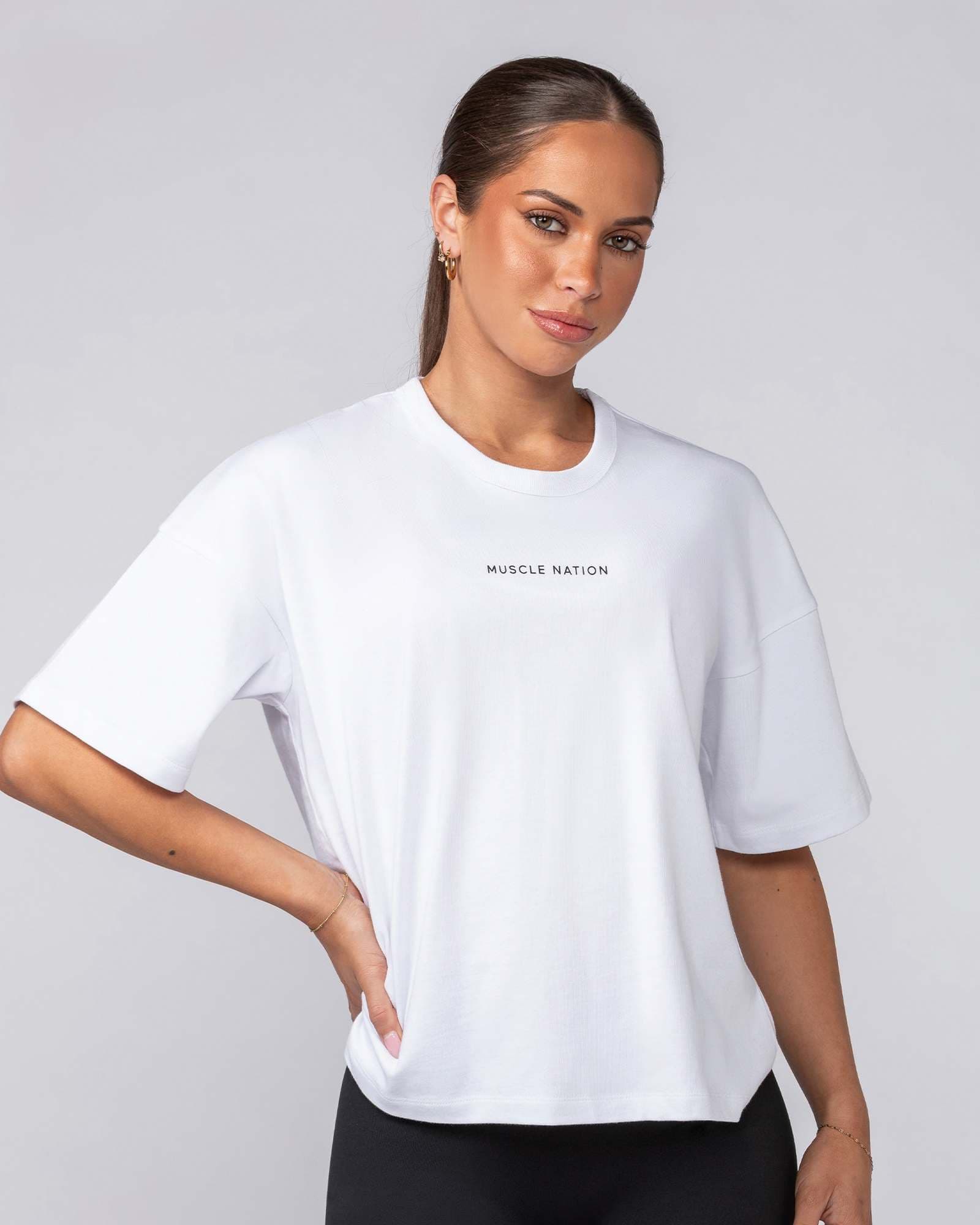 Boxy Fit Tee - White