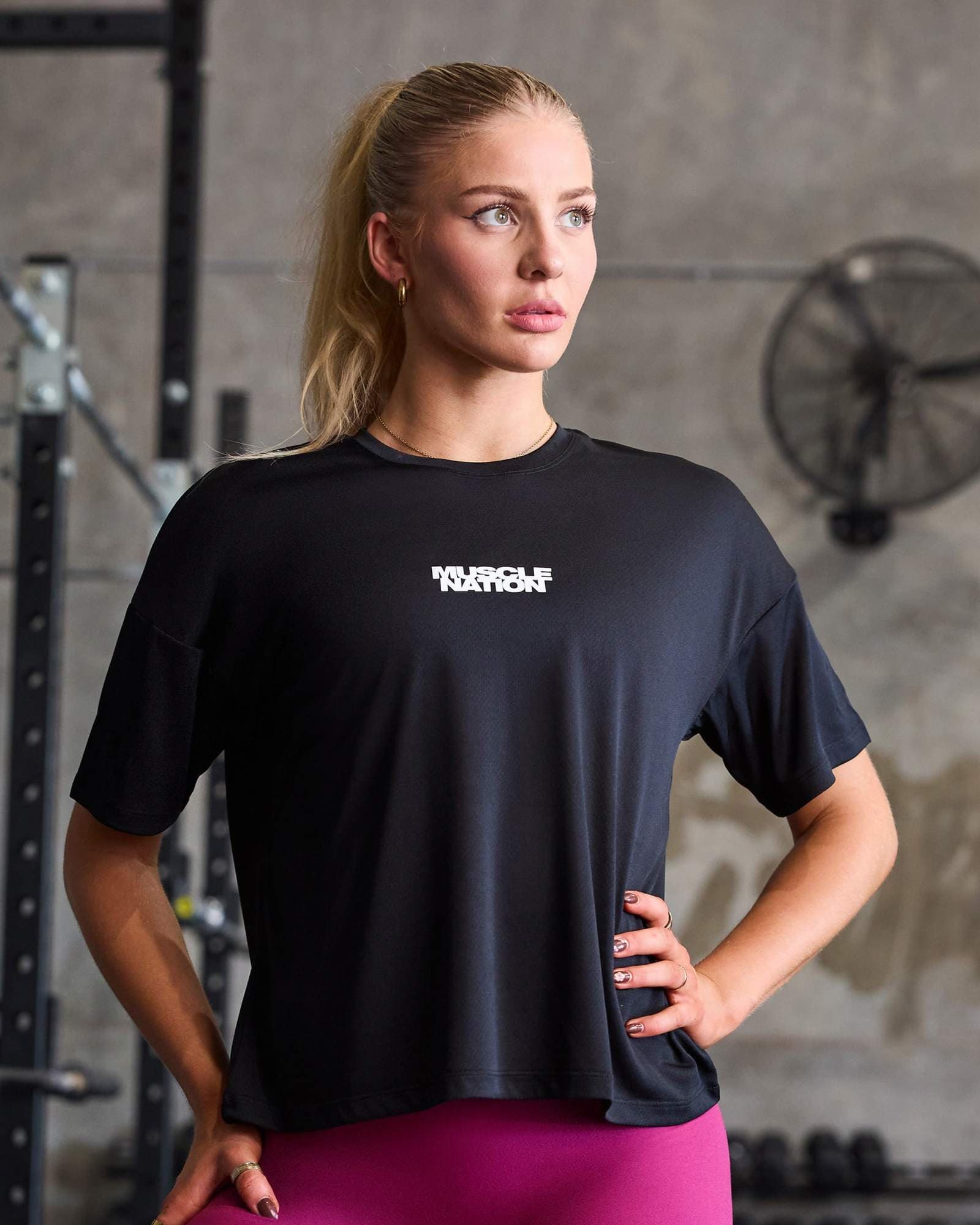 Boxy Training Tee - Black