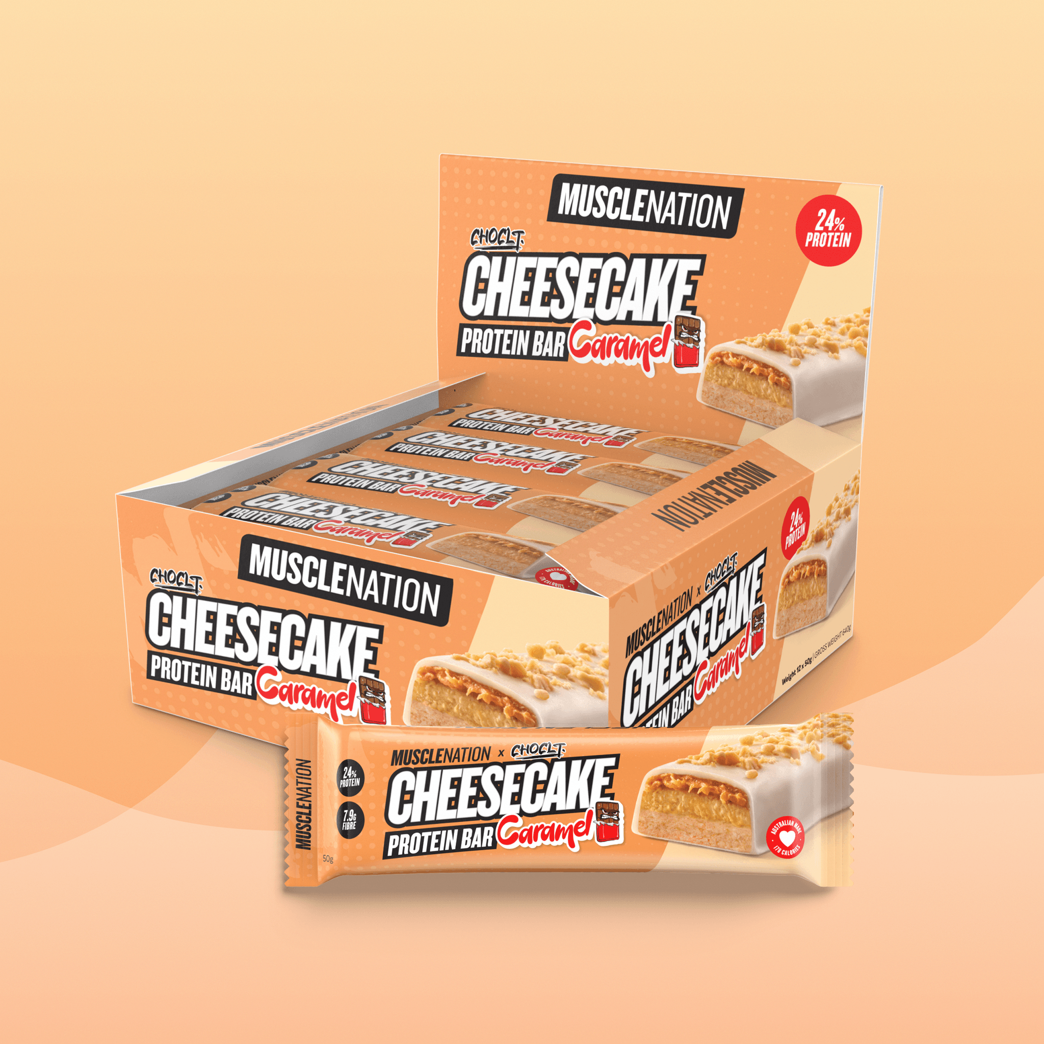 MN x CHOCLT CHEESECAKE Protein Bar - Caramel - Box of 12