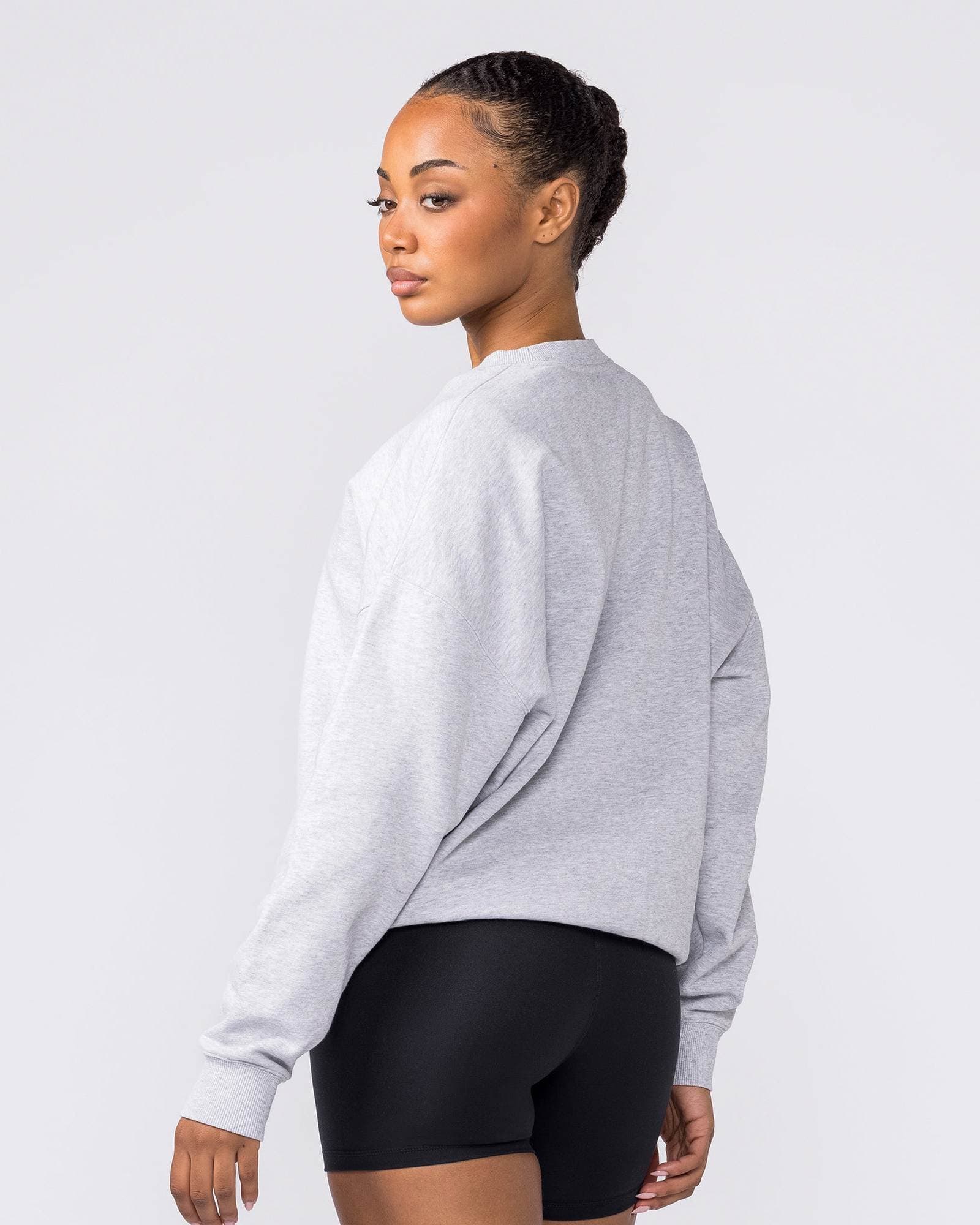 Collective Boxy Pullover - Light Grey Marl