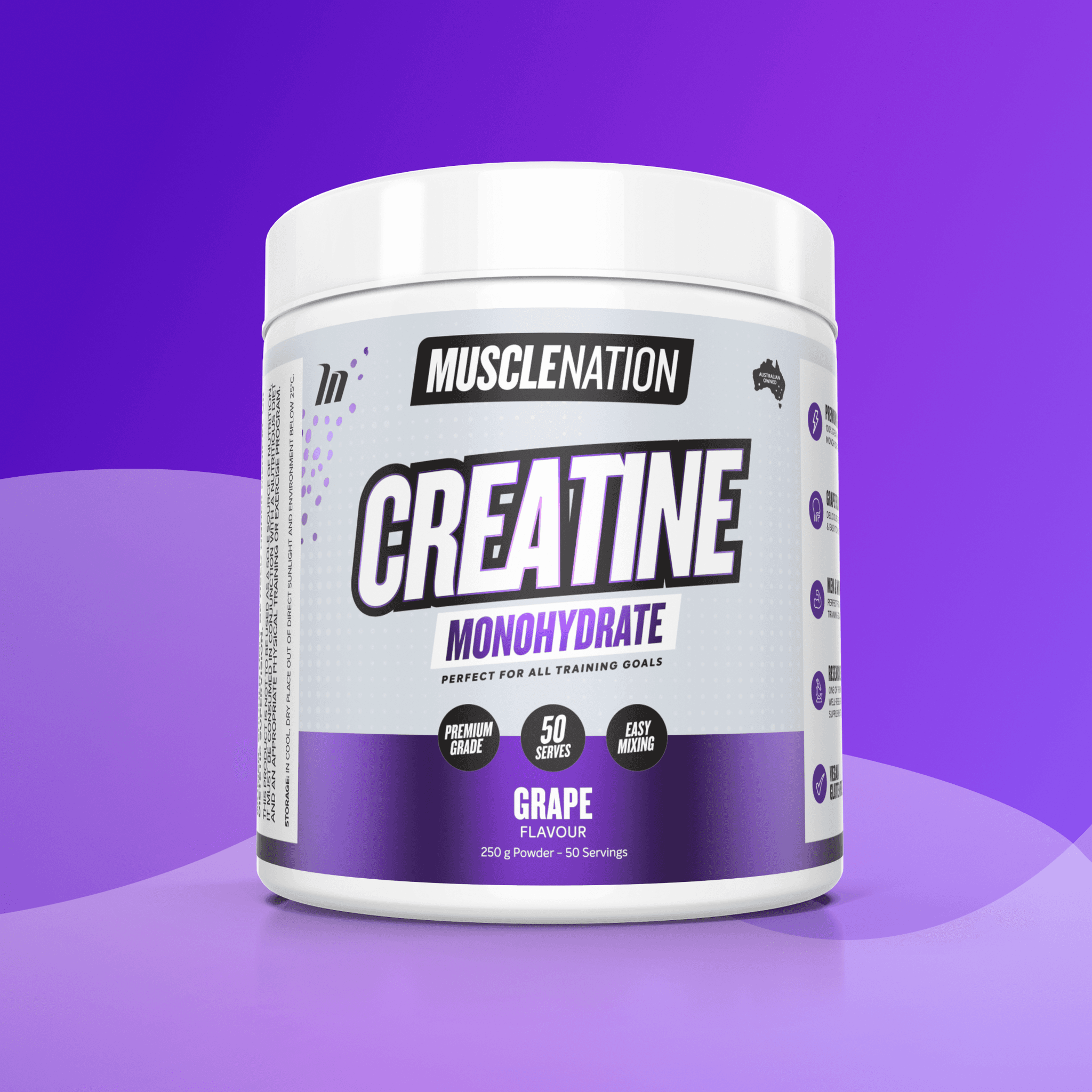 CREATINE MONOHYDRATE - Grape - 50 serves