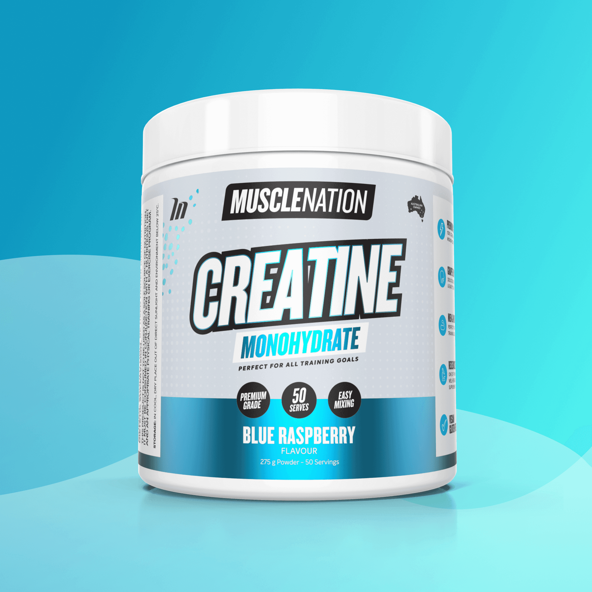CREATINE MONOHYDRATE - Blue Raspberry - 50 serves