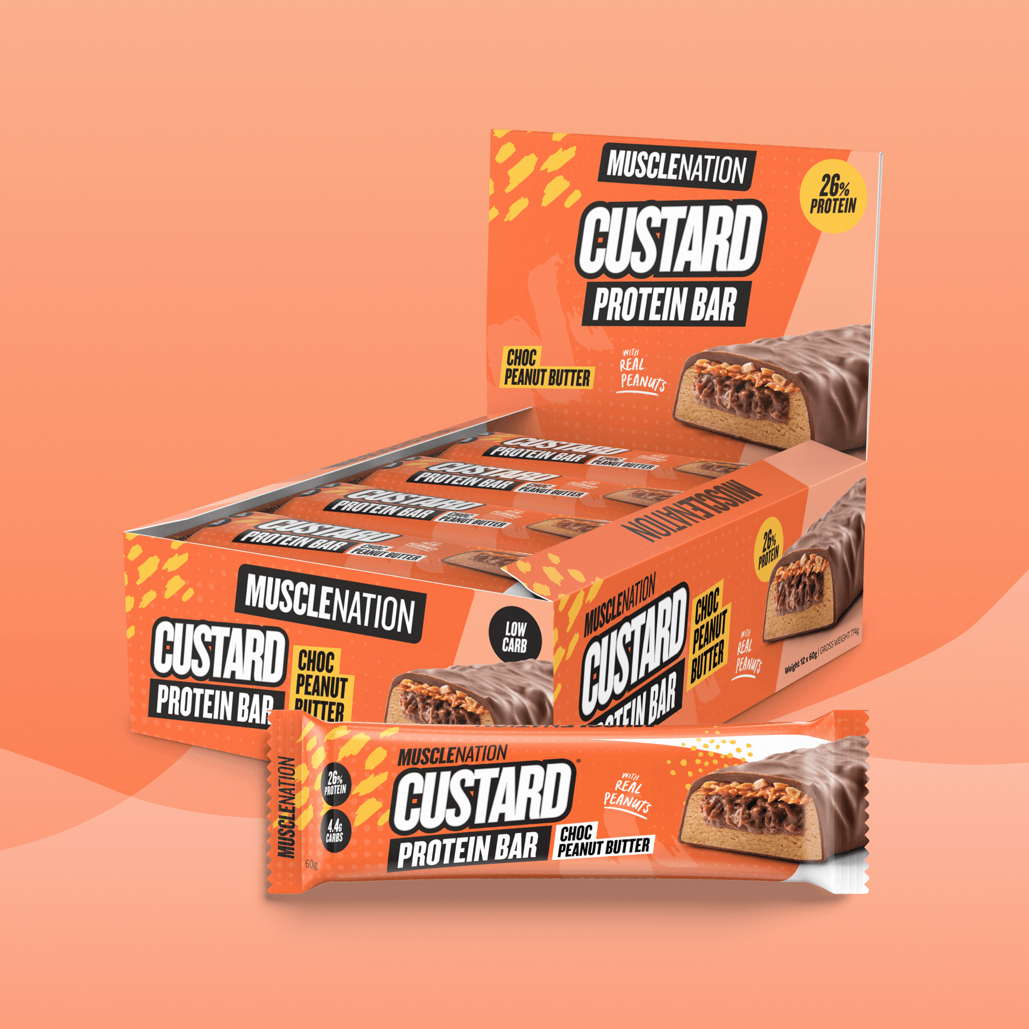 CUSTARD Protein Bar - Choc Peanut Butter - Box of 12