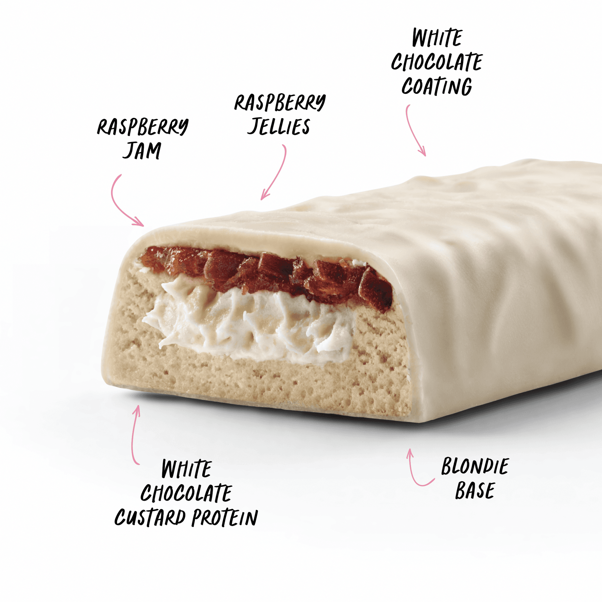 CUSTARD Protein Bar - White Choc Raspberry - Box of 12