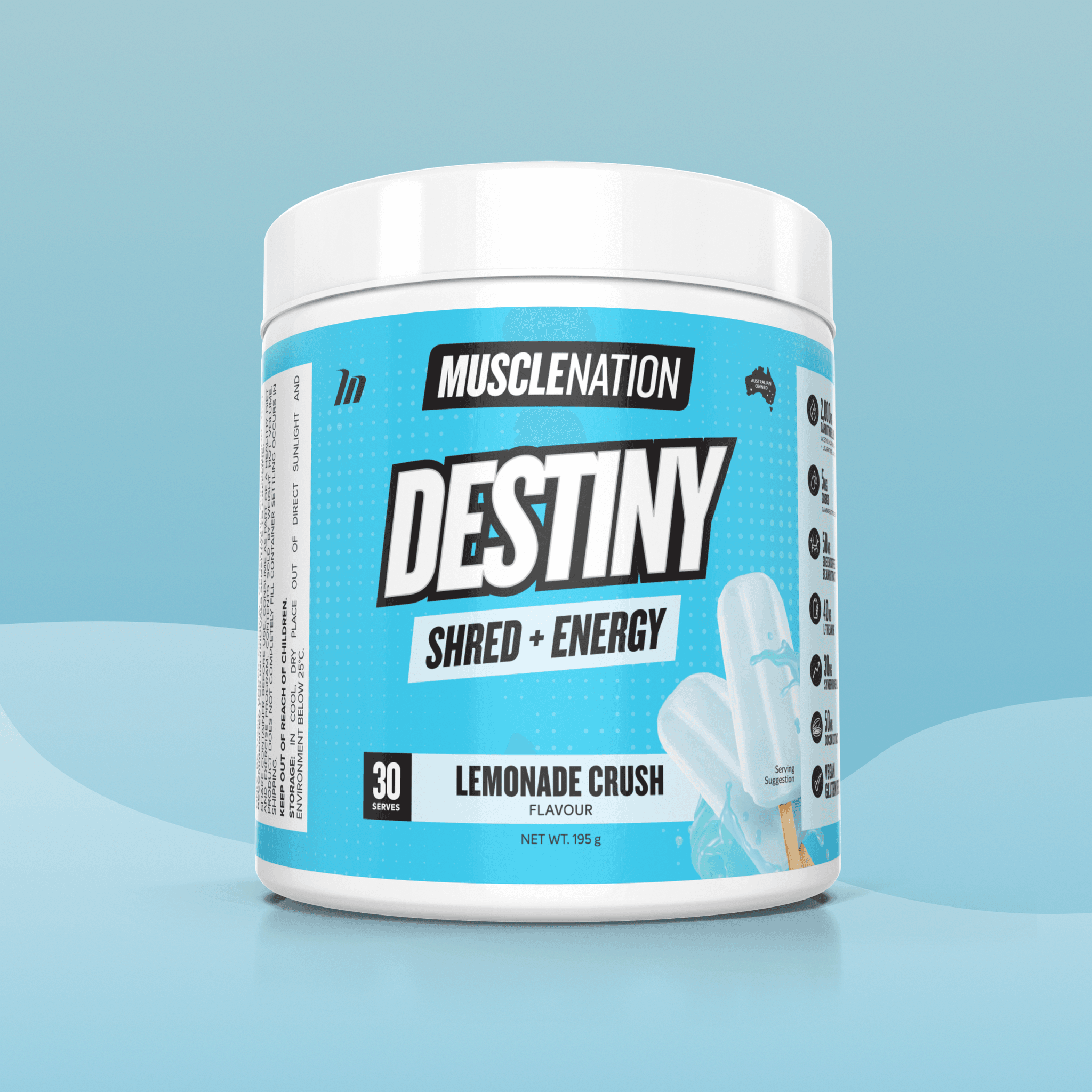 DESTINY Pre-Workout Burn - Lemonade Crush - 30 serves