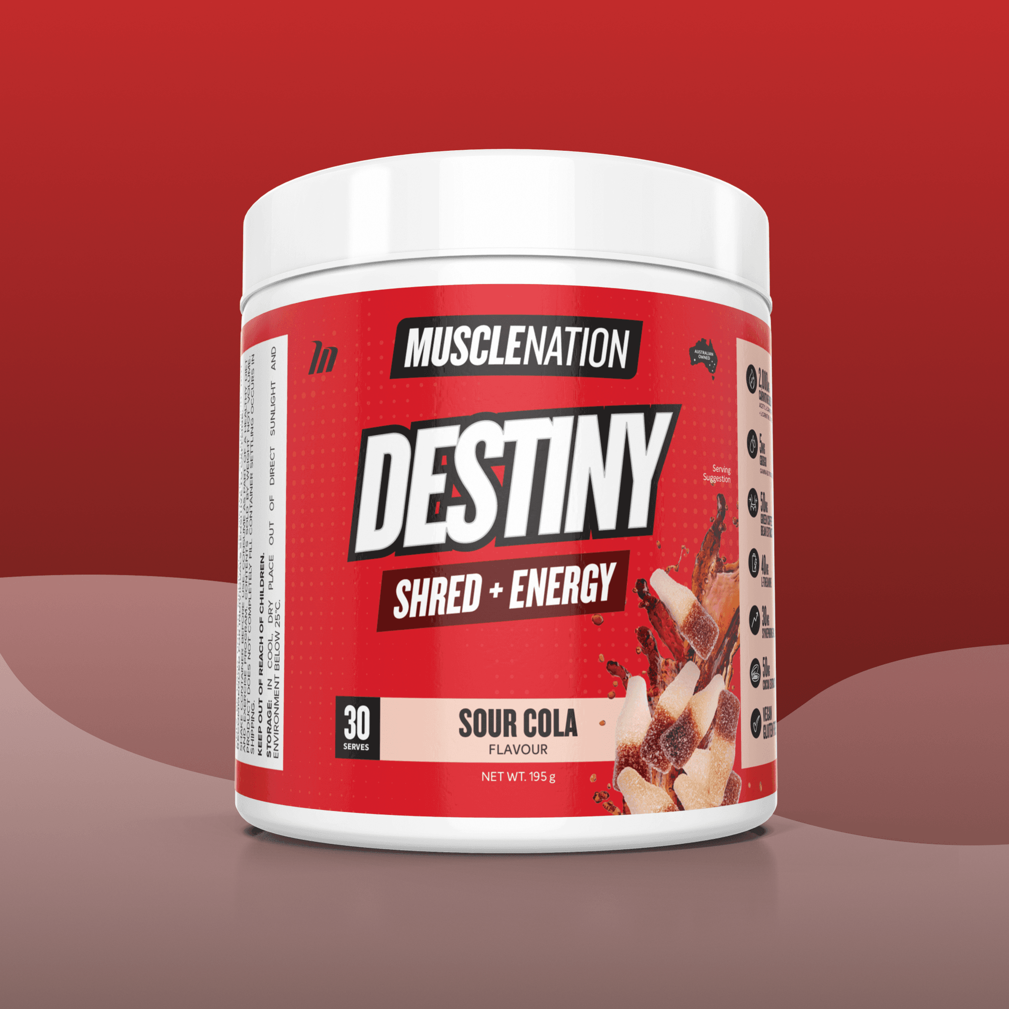 DESTINY Pre-Workout Burn - Sour Cola - 30 serves