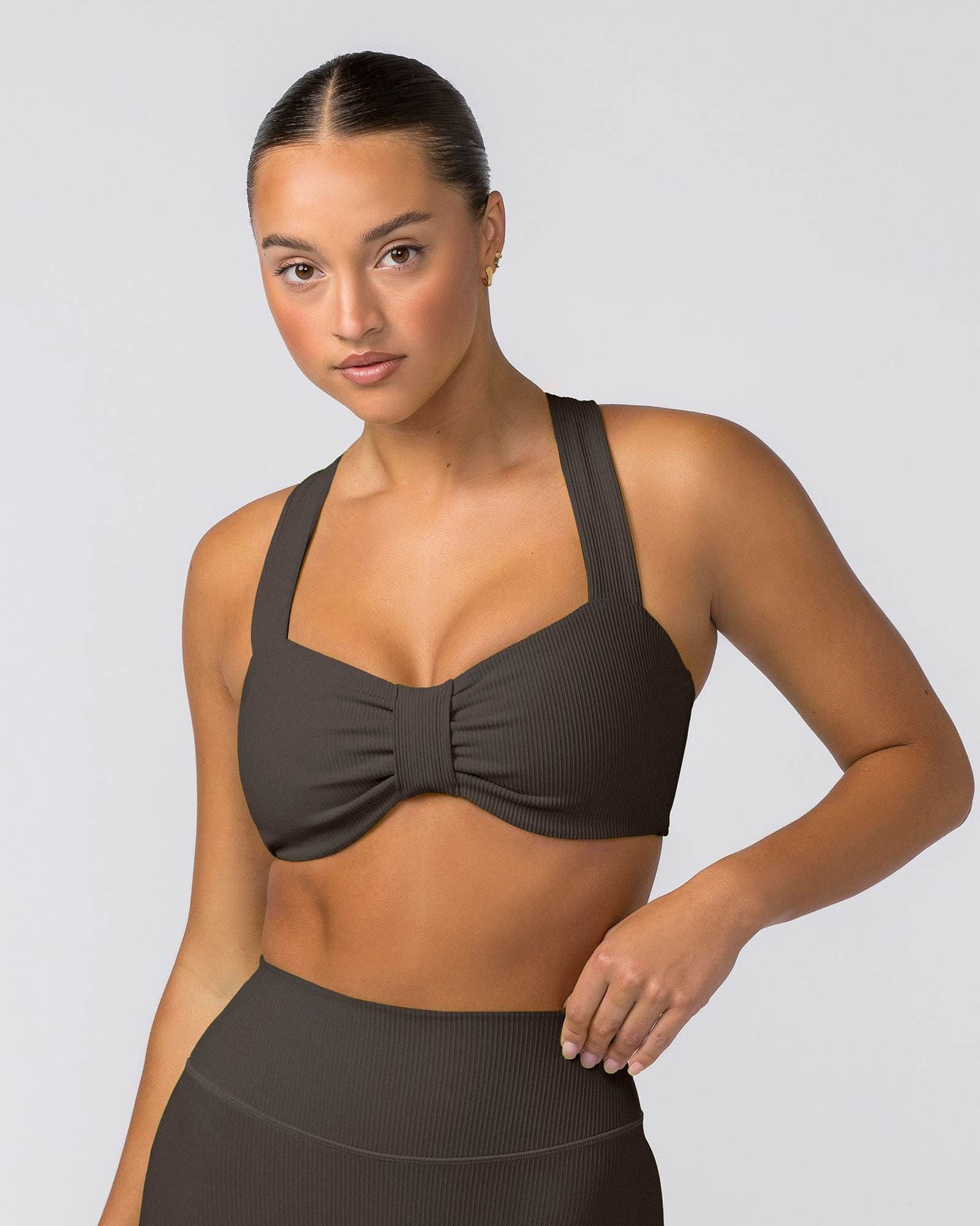 Lush Rib Bralette - Deep Brown