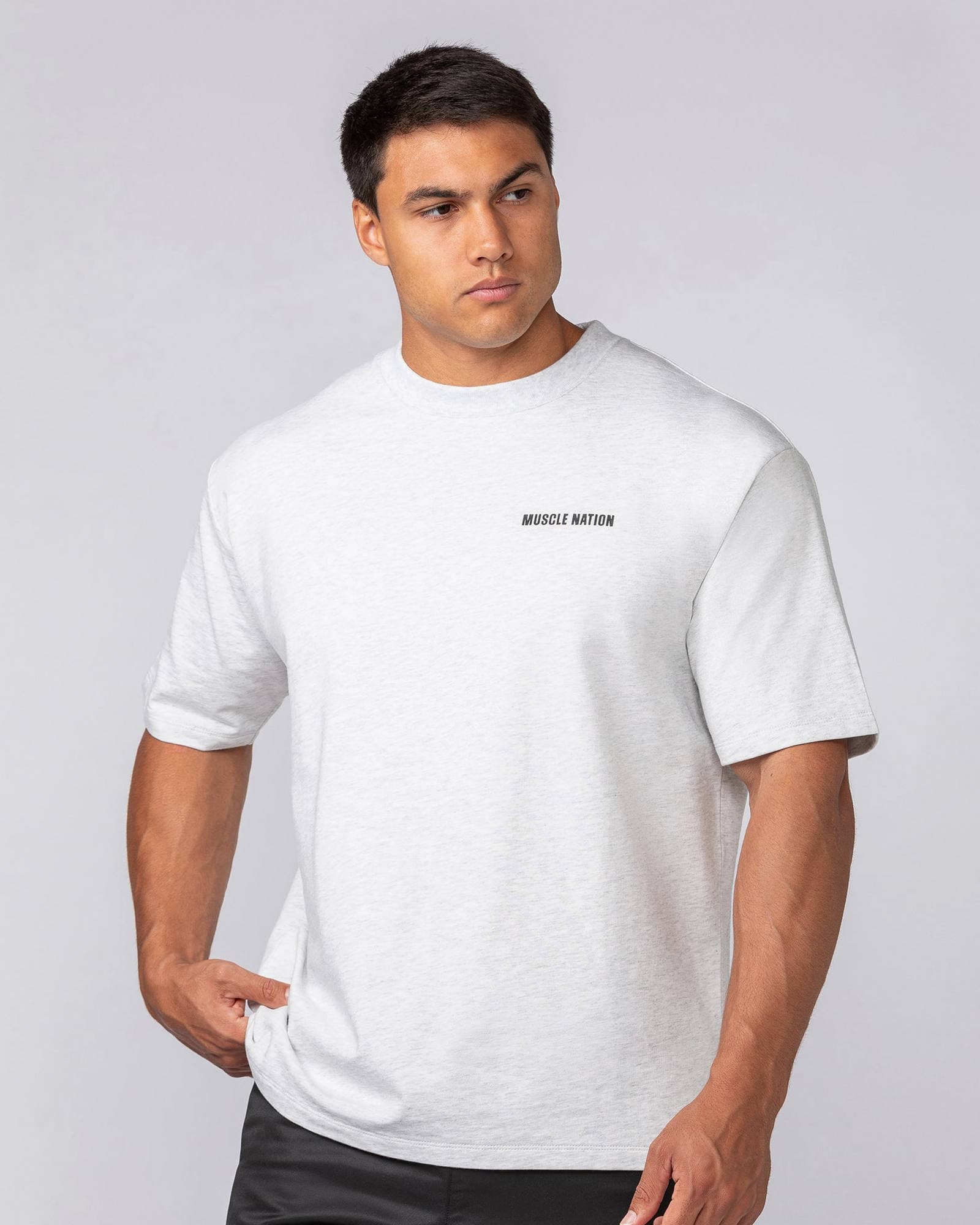 Essential Regular Fit Tee - Snow Grey Marl