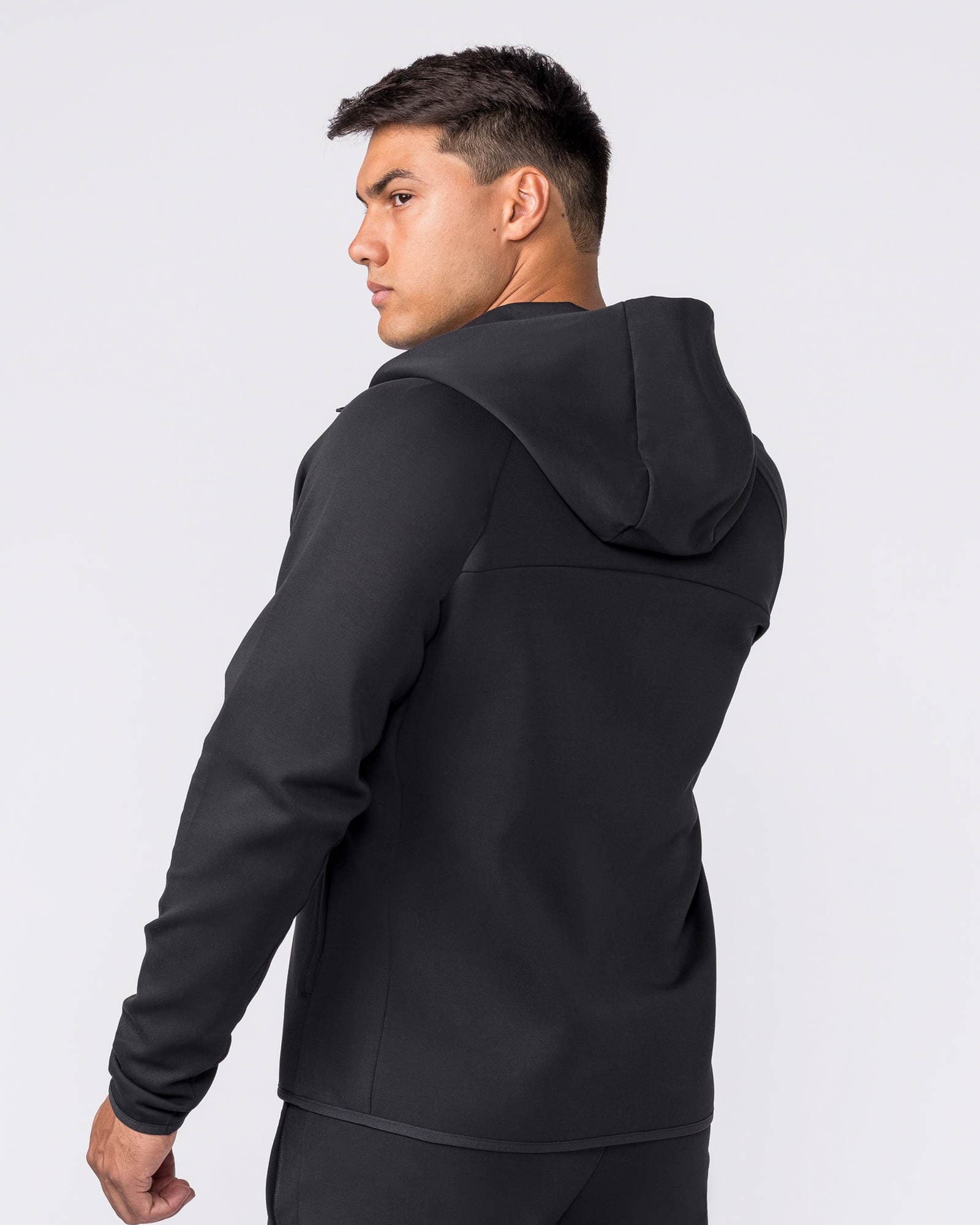 Essential Tech Zip Hoodie - Black