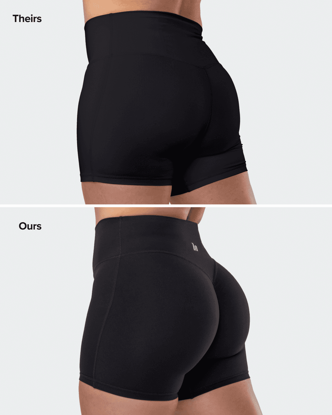 Aura Peachy Invisible Scrunch Midway Shorts - Black