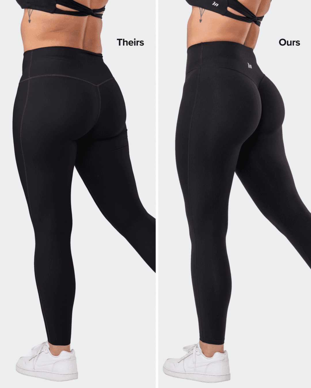 Aura Peachy Invisible Scrunch Ankle Leggings - Black