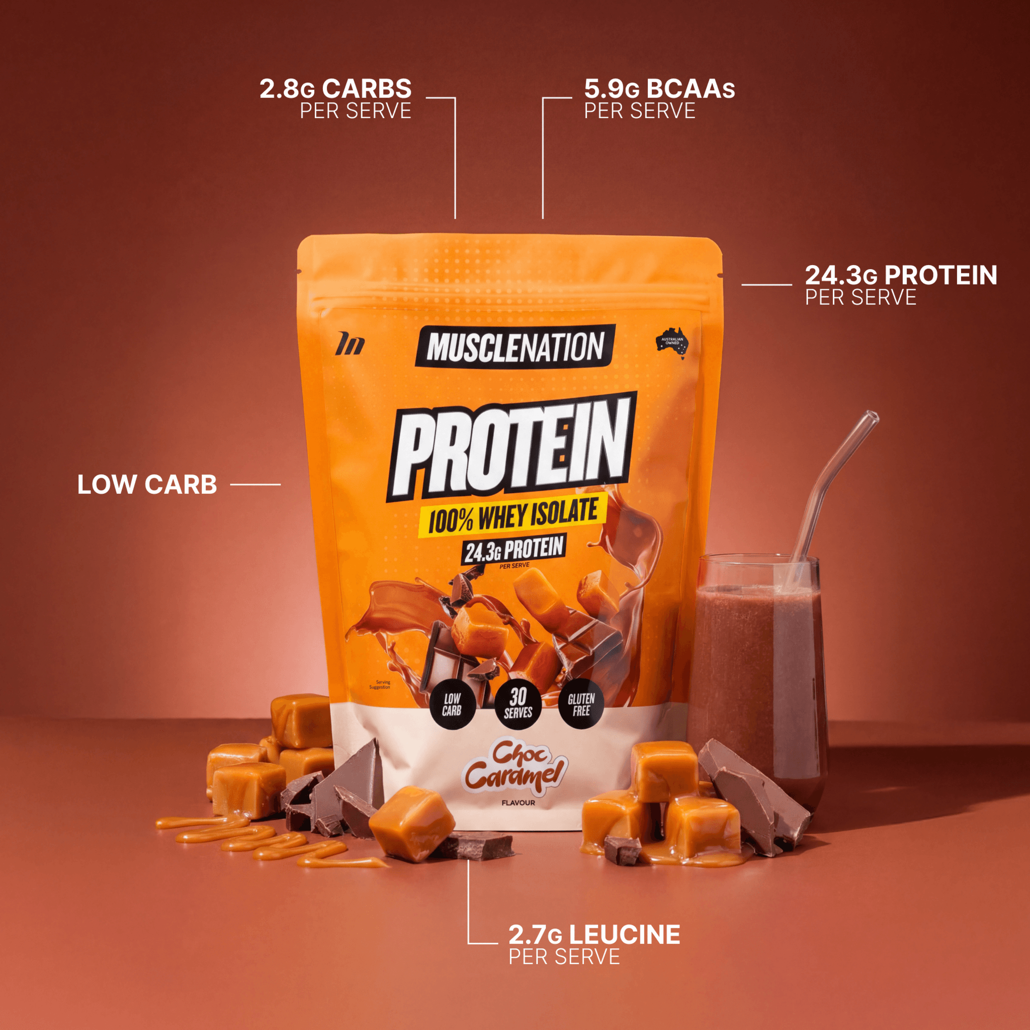WHEY Protein Isolate - Choc Caramel - 30 serves