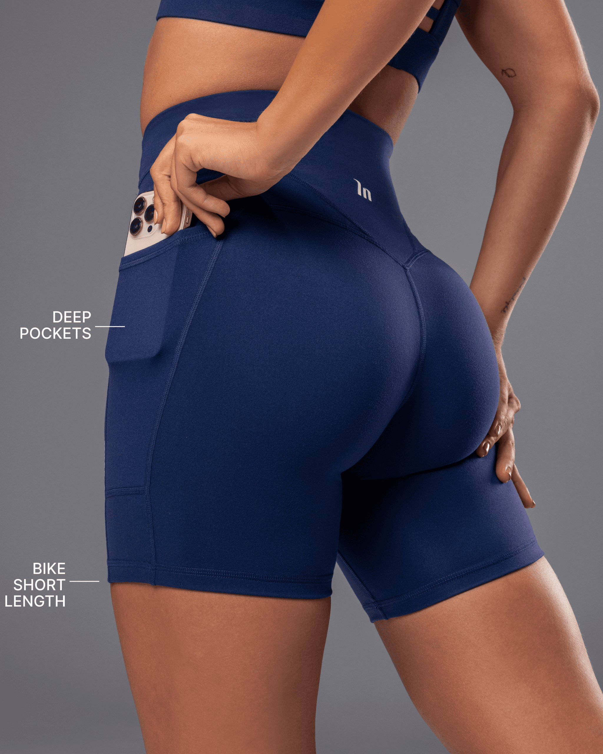 Unrivalled Everyday Pocket Bike Shorts - Classic Navy