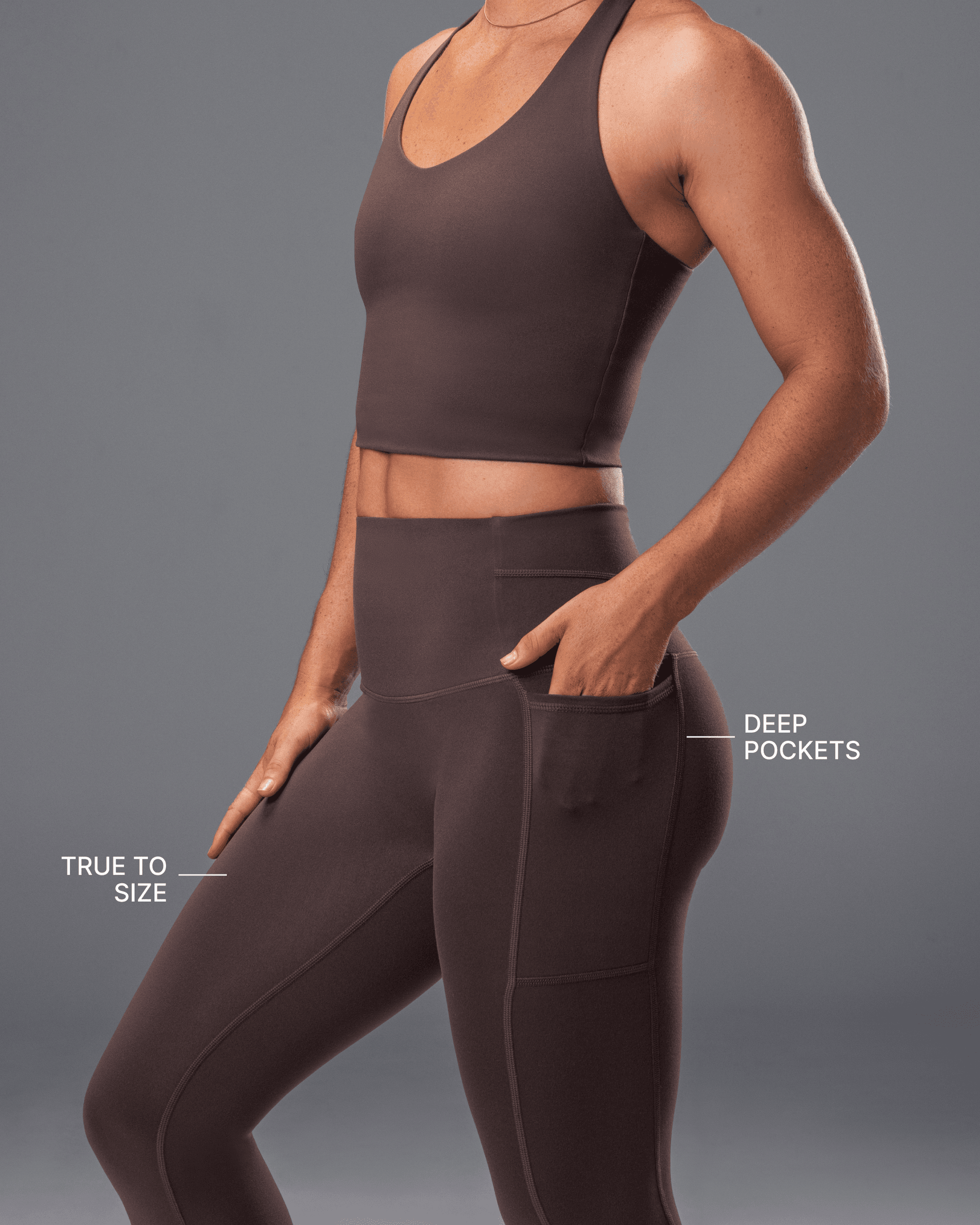 Unrivalled Everyday Pocket Ankle Leggings - Cola