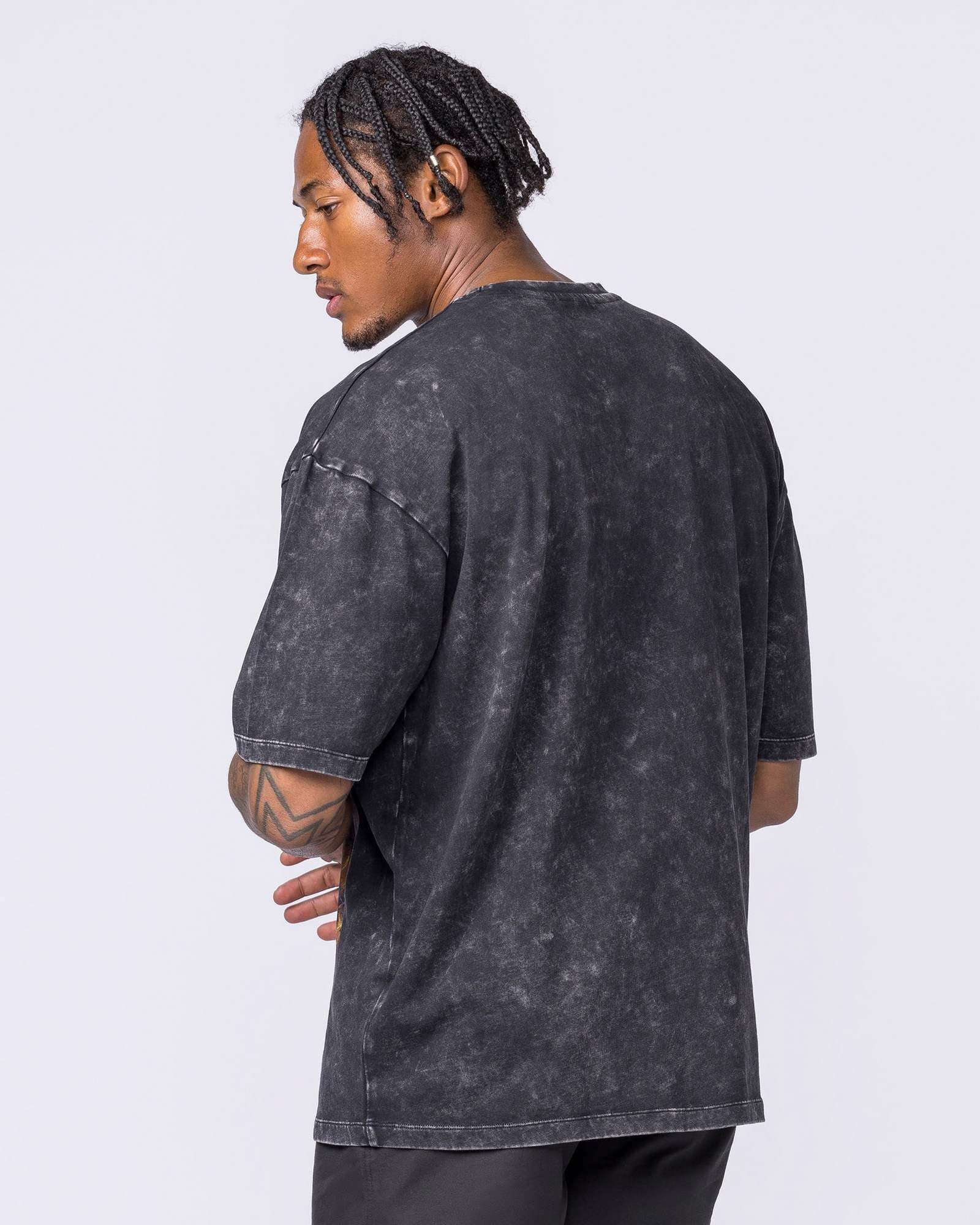 Full Throttle Oversized Vintage Tee - Washed Black