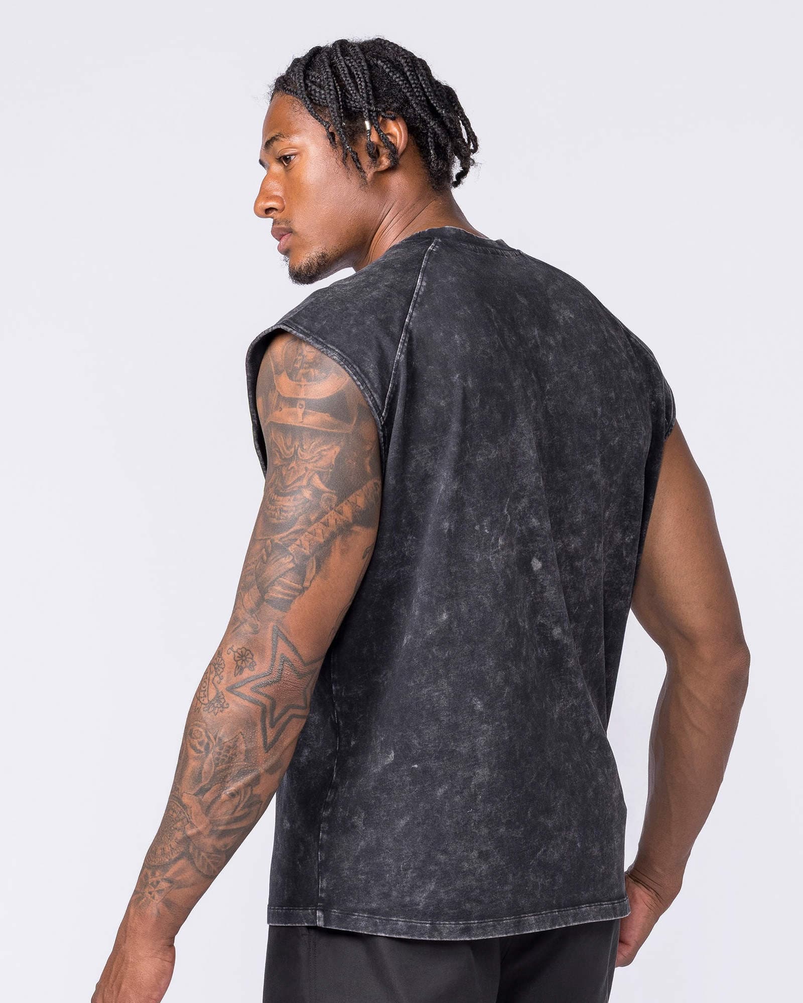 Full Throttle Vintage Boxy Muscle Tank - Washed Black