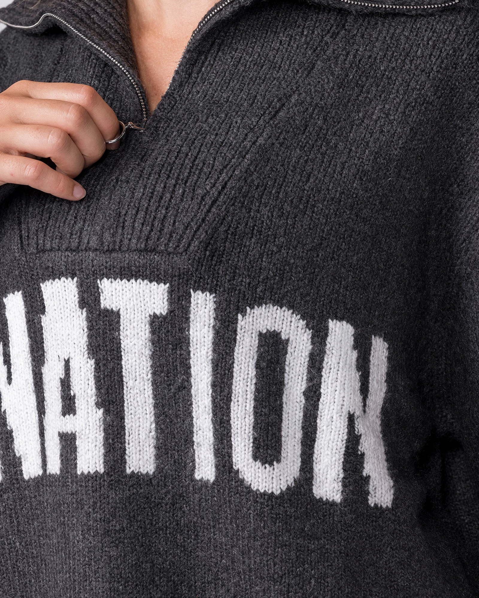 Heritage Oversized Knit - Black Marl