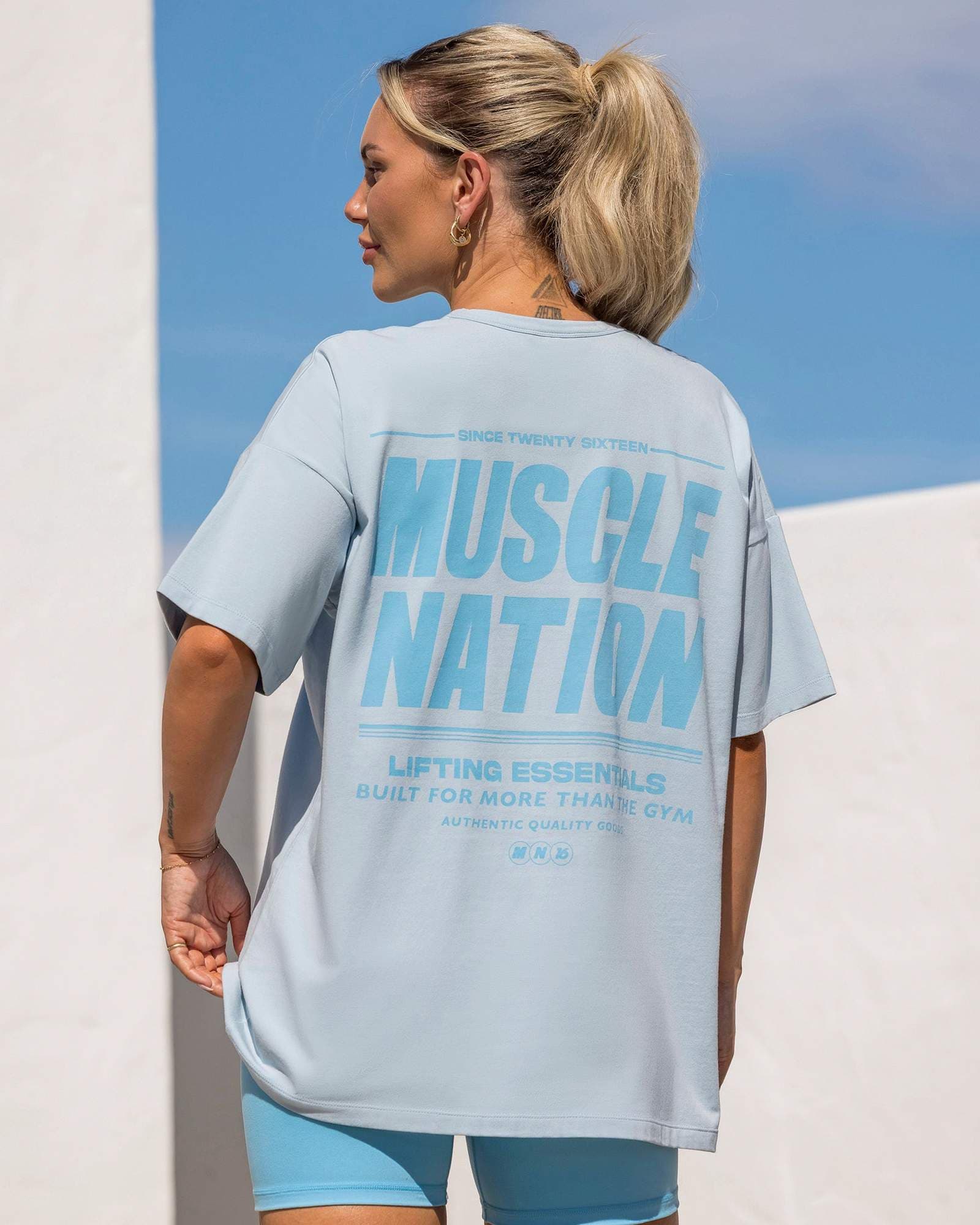 Kick-Start Oversized Tee - Bluebell