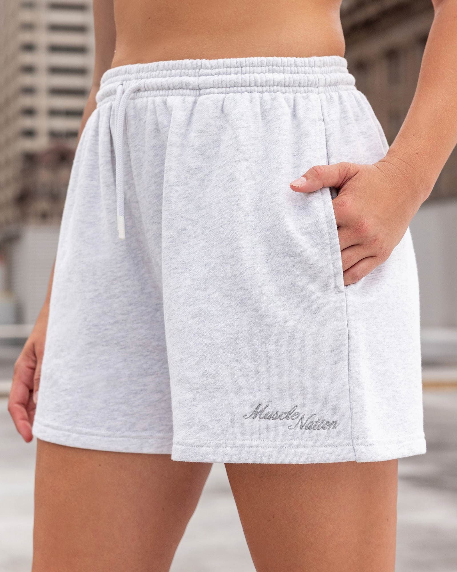 Loopback Lounge Shorts - Snow Grey Marl