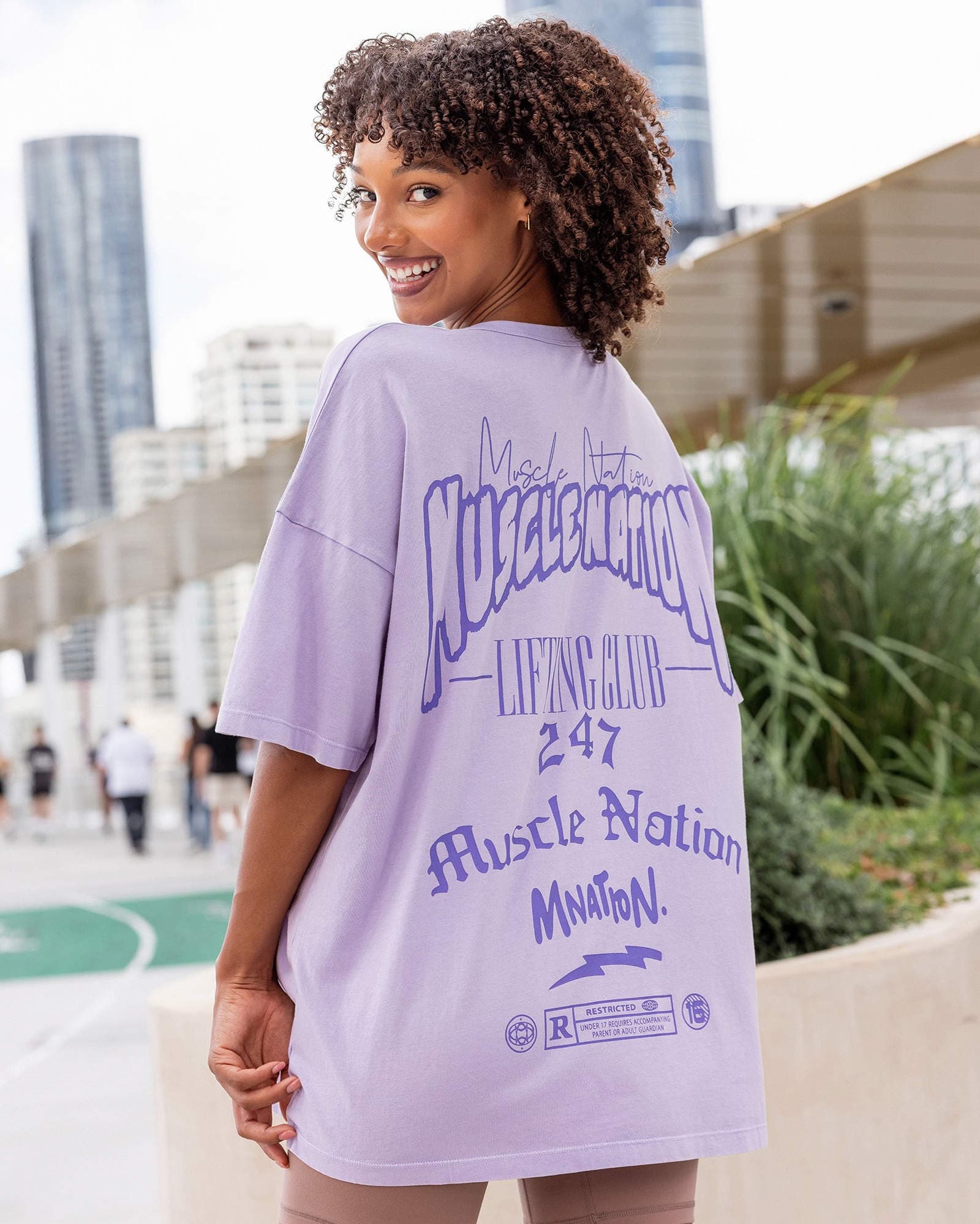 Rated R Oversized Vintage Tee - Washed Lavender