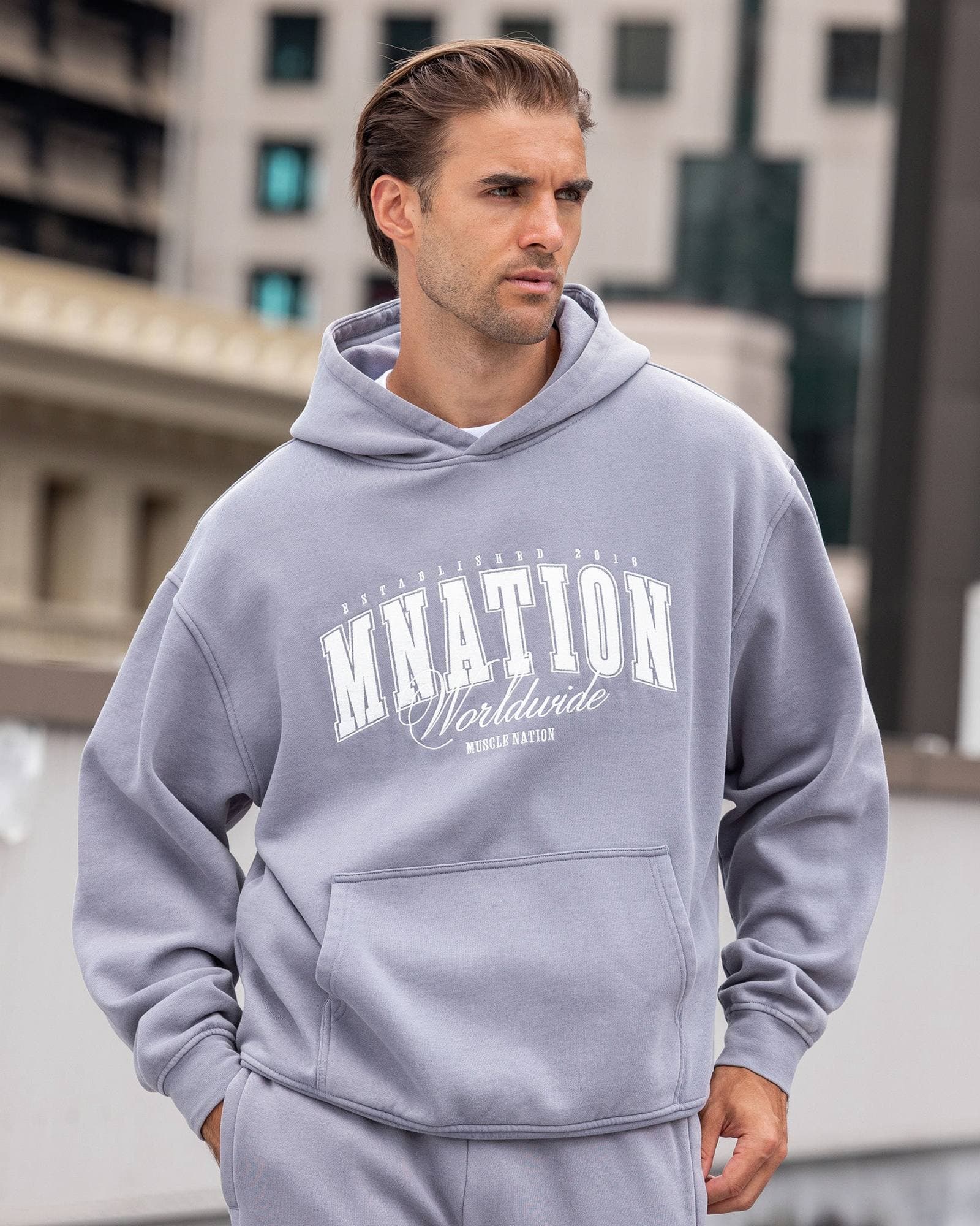 Worldclass Oversized Hoodie - Washed Cement