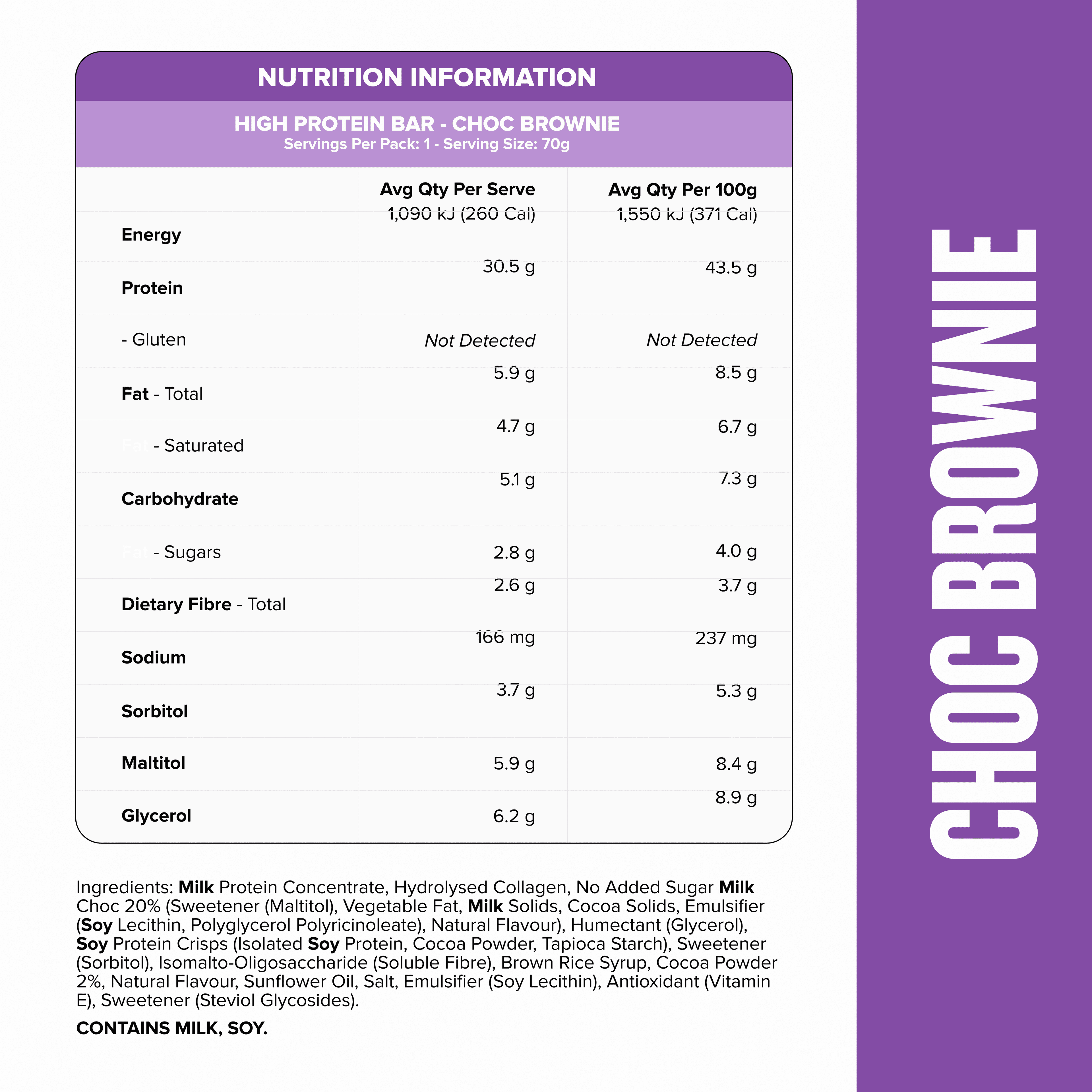 HIGH PROTEIN BAR - Choc Fudge Brownie - Box of 12