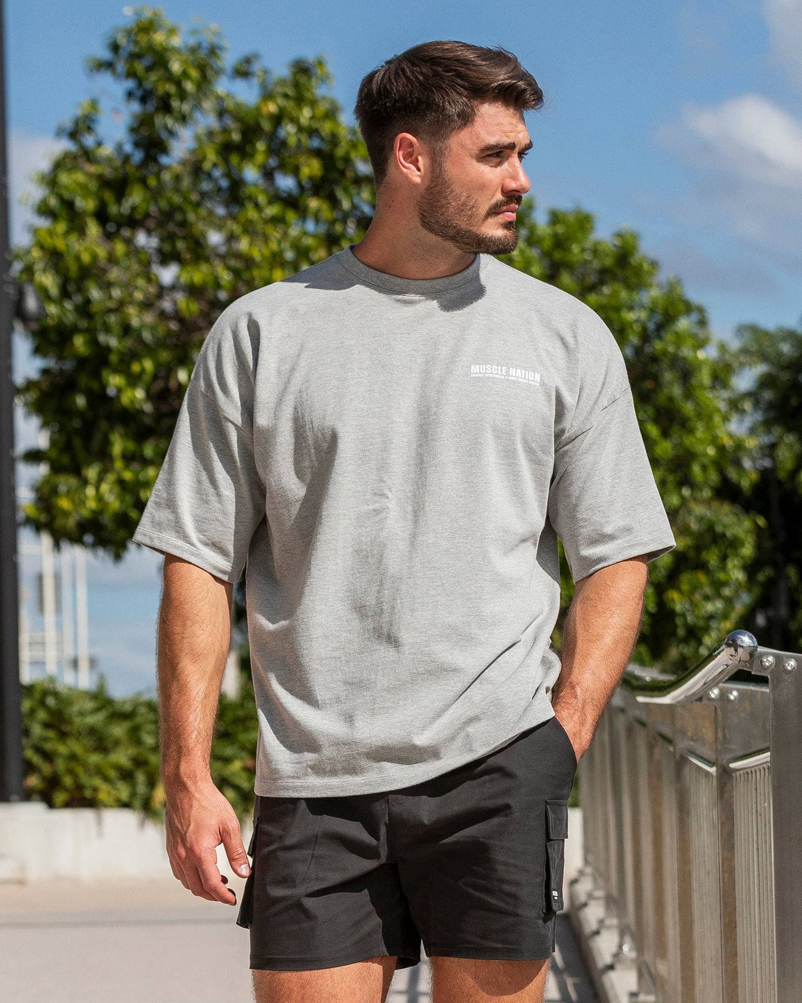 Original Oversized Boxy Tee - Grey Marl