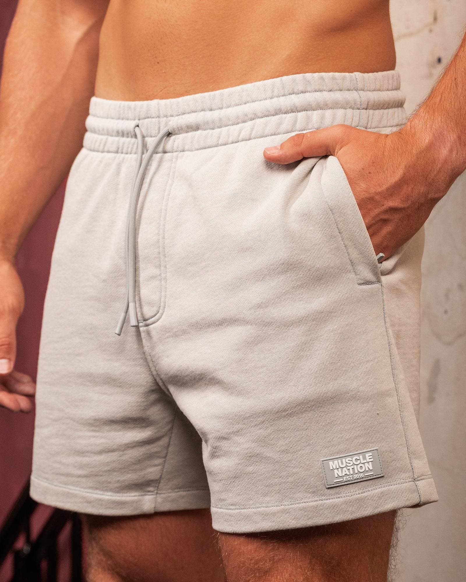 Loopback 5" Sweat Shorts - Washed Light Grey