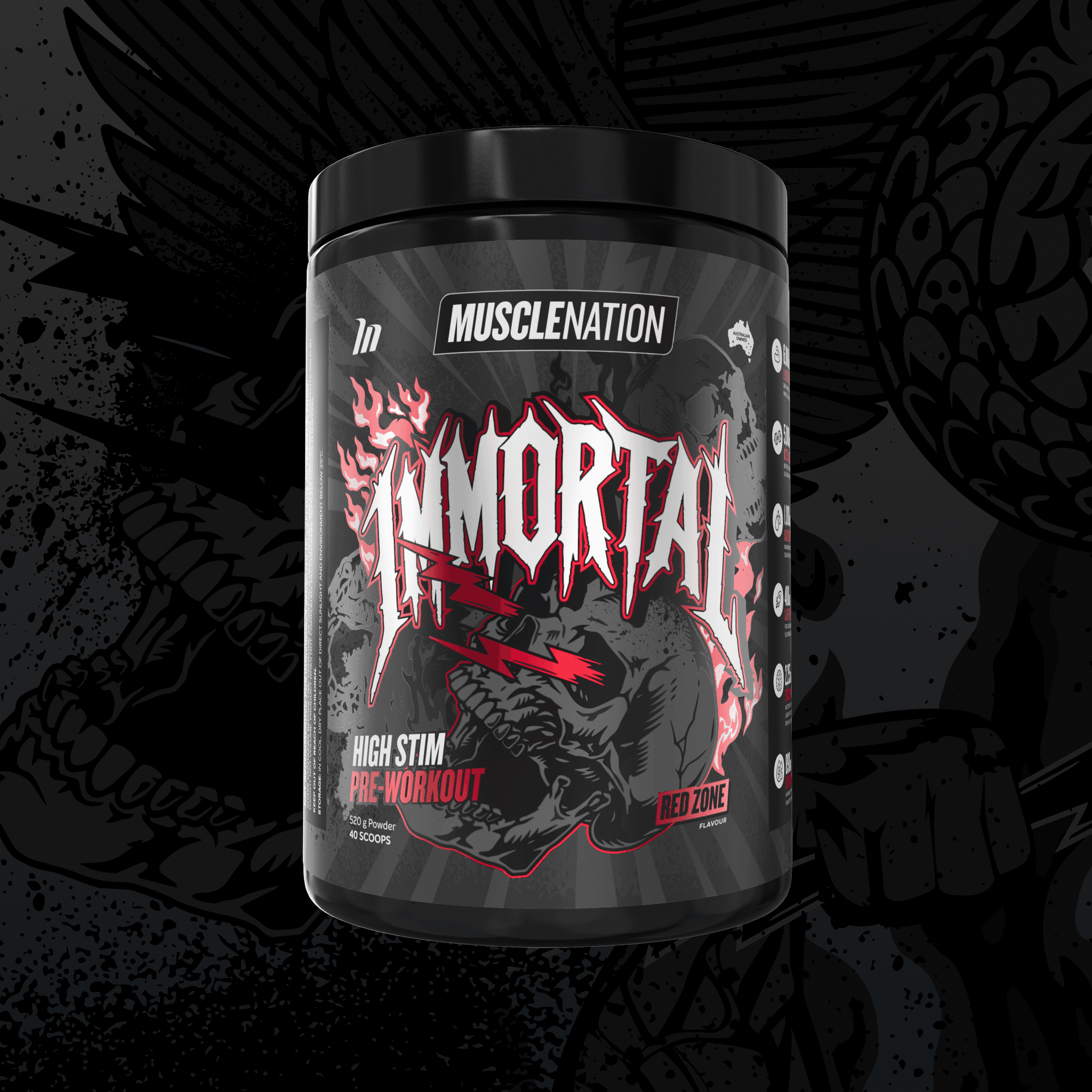 IMMORTAL Pre-Workout - Red Zone - 40 serves