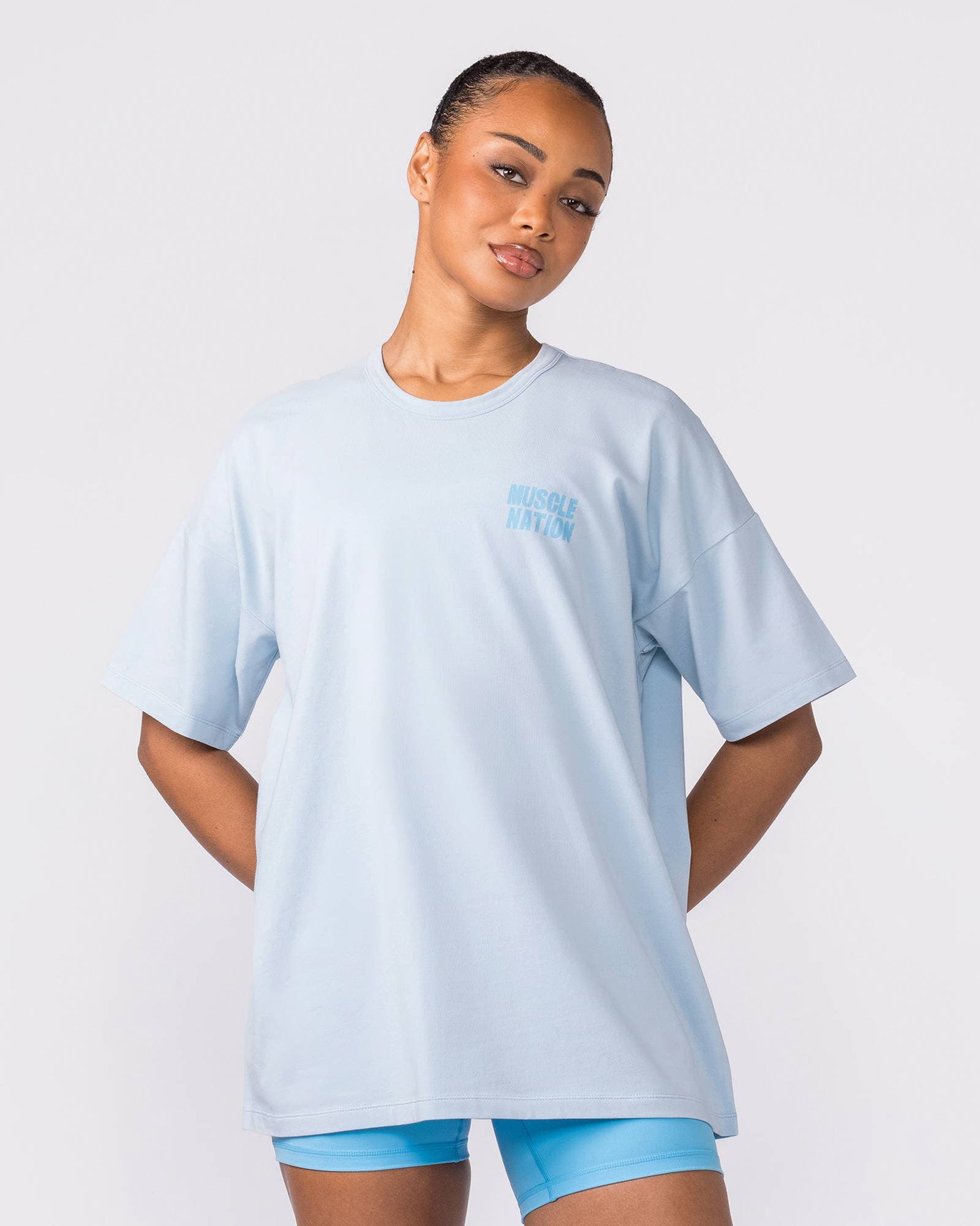 Kick-Start Oversized Tee - Bluebell