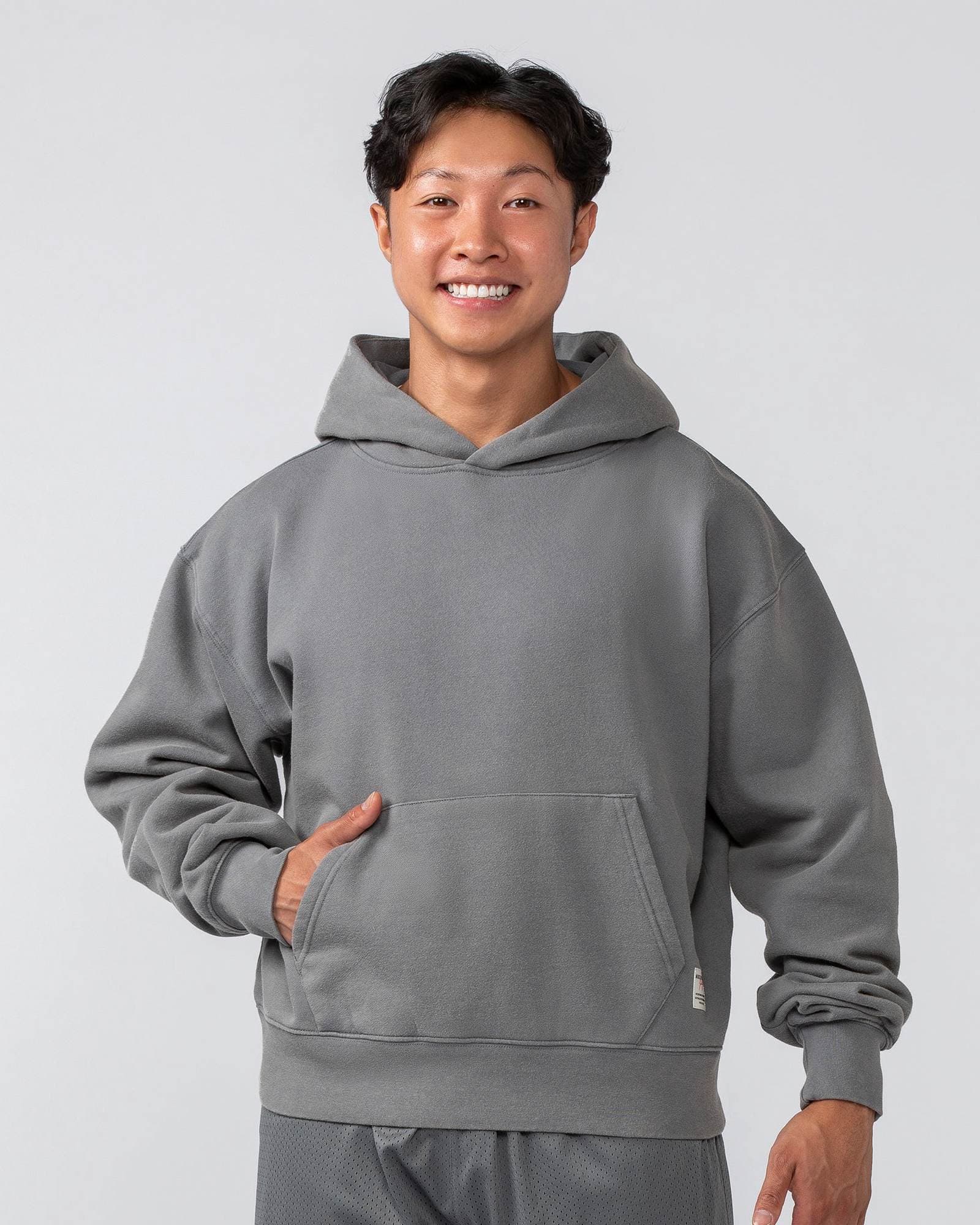 Lee Lem Cropped Hoodie - Washed Platinum Grey