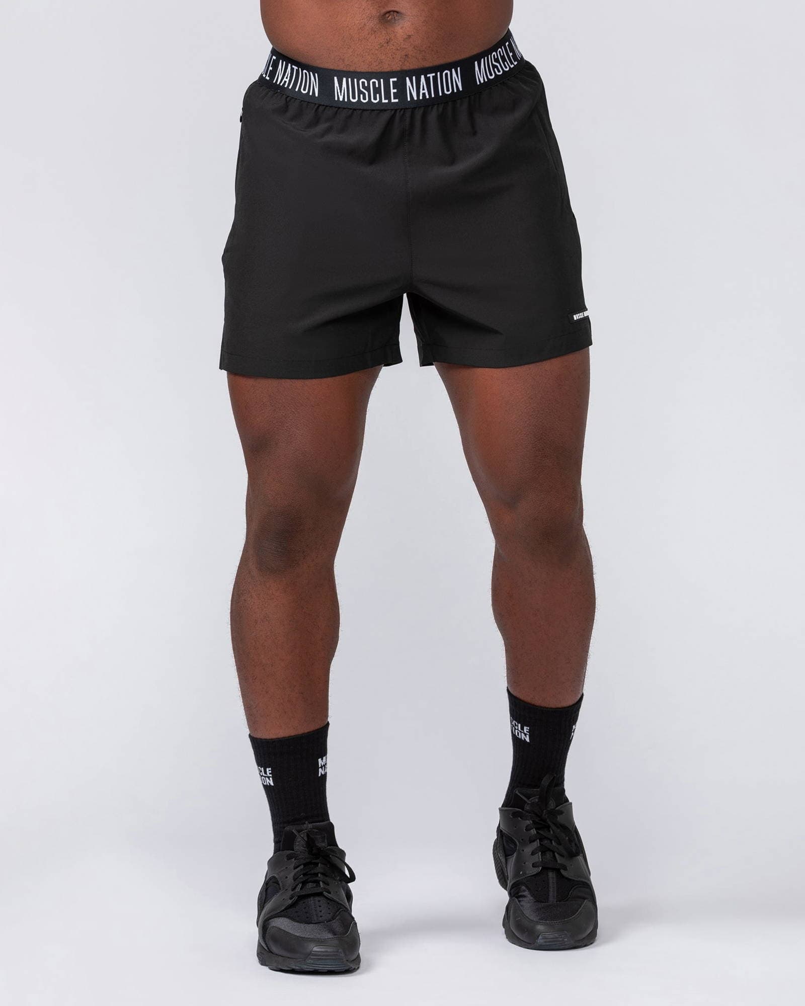 Level Up Training 4" Shorts - Black (Black Logo)
