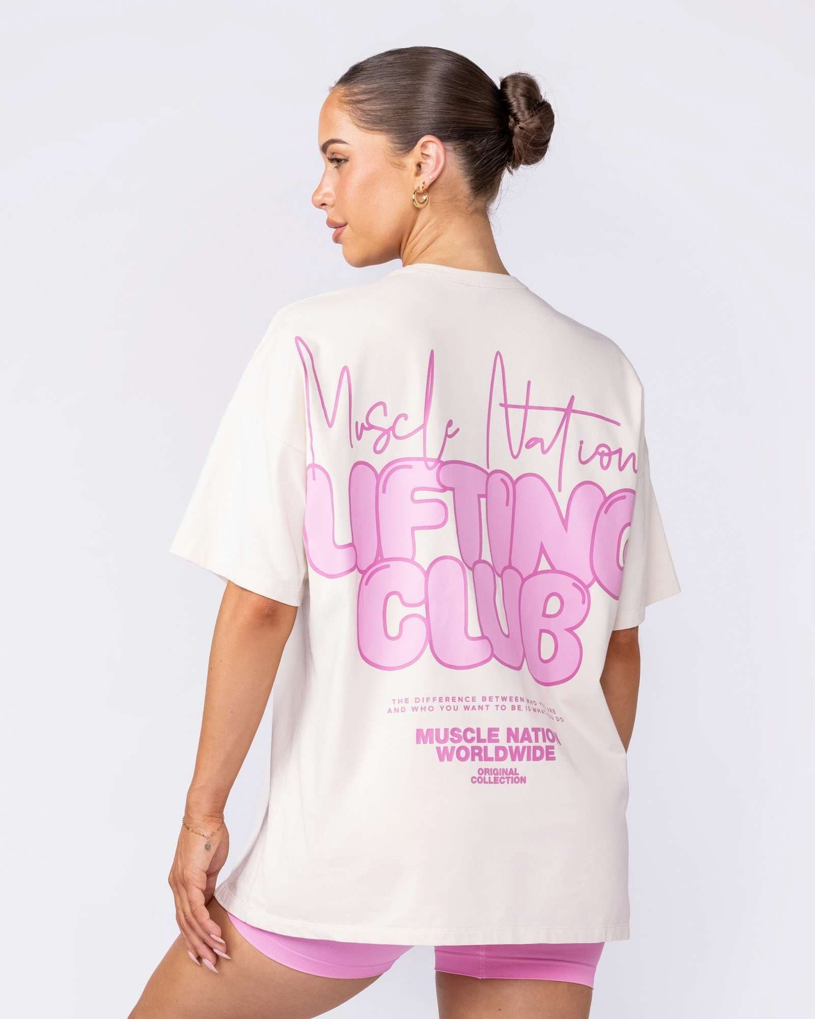 Lifting Club Oversized Tee - Dew / Pink