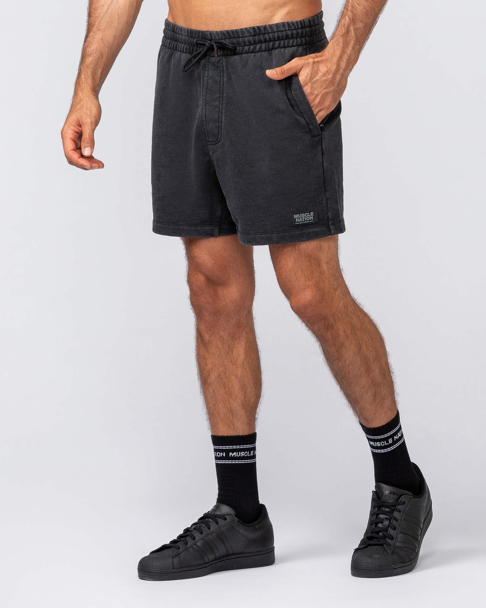 Loopback 5" Sweat Shorts - Washed Black