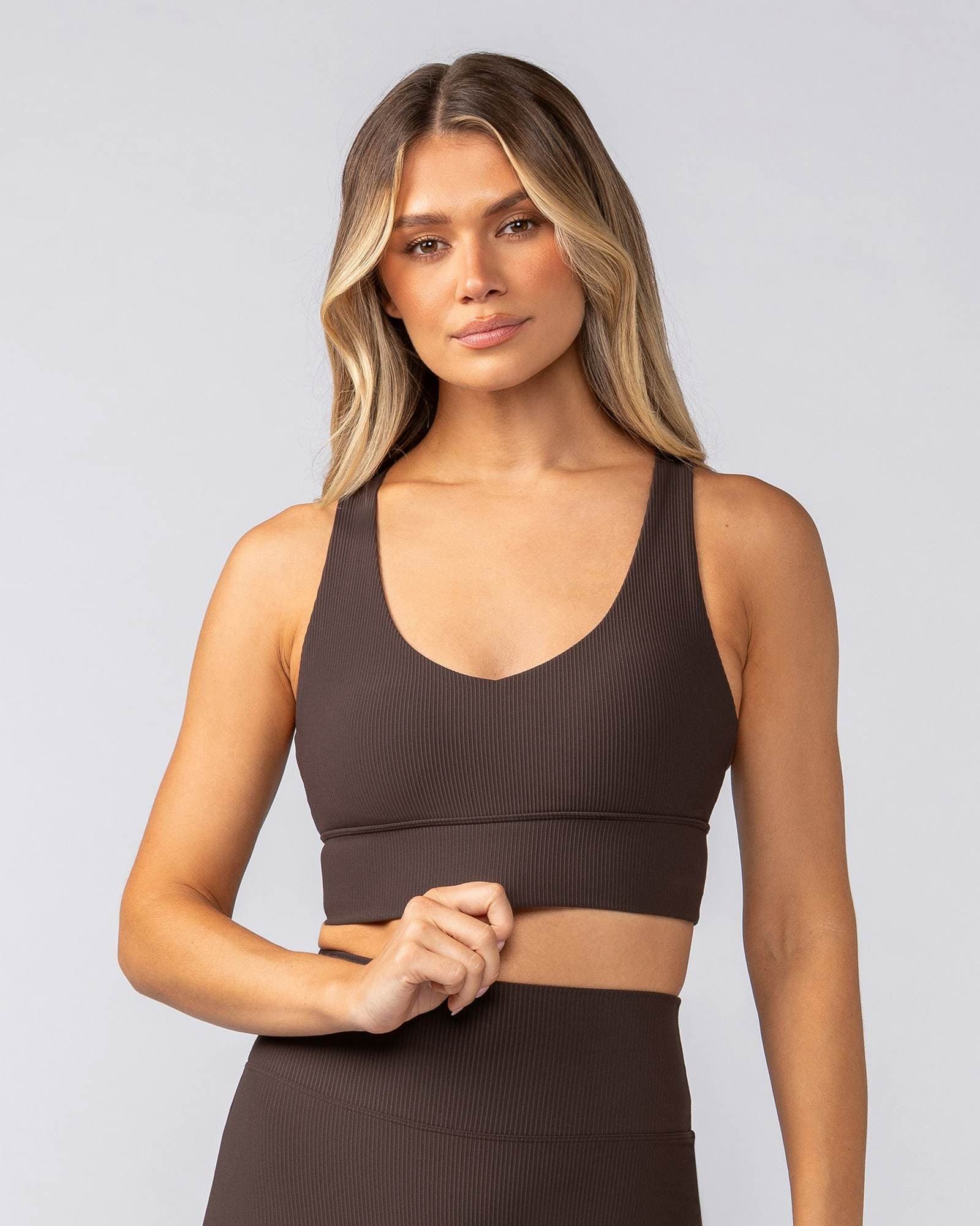 Lover Longline Rib Bra - Cocoa