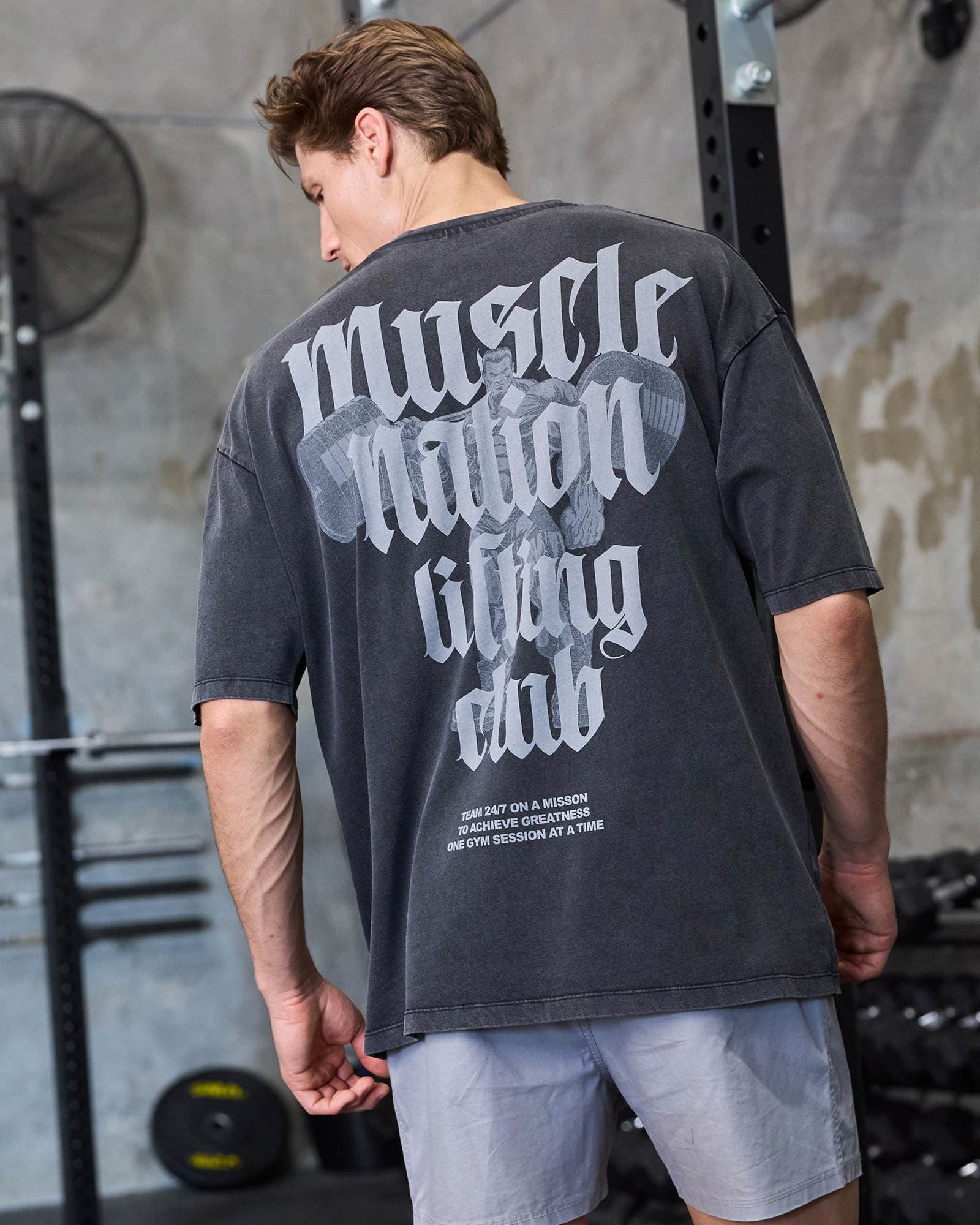 Lifting Club Oversized Vintage Tee - Washed Black